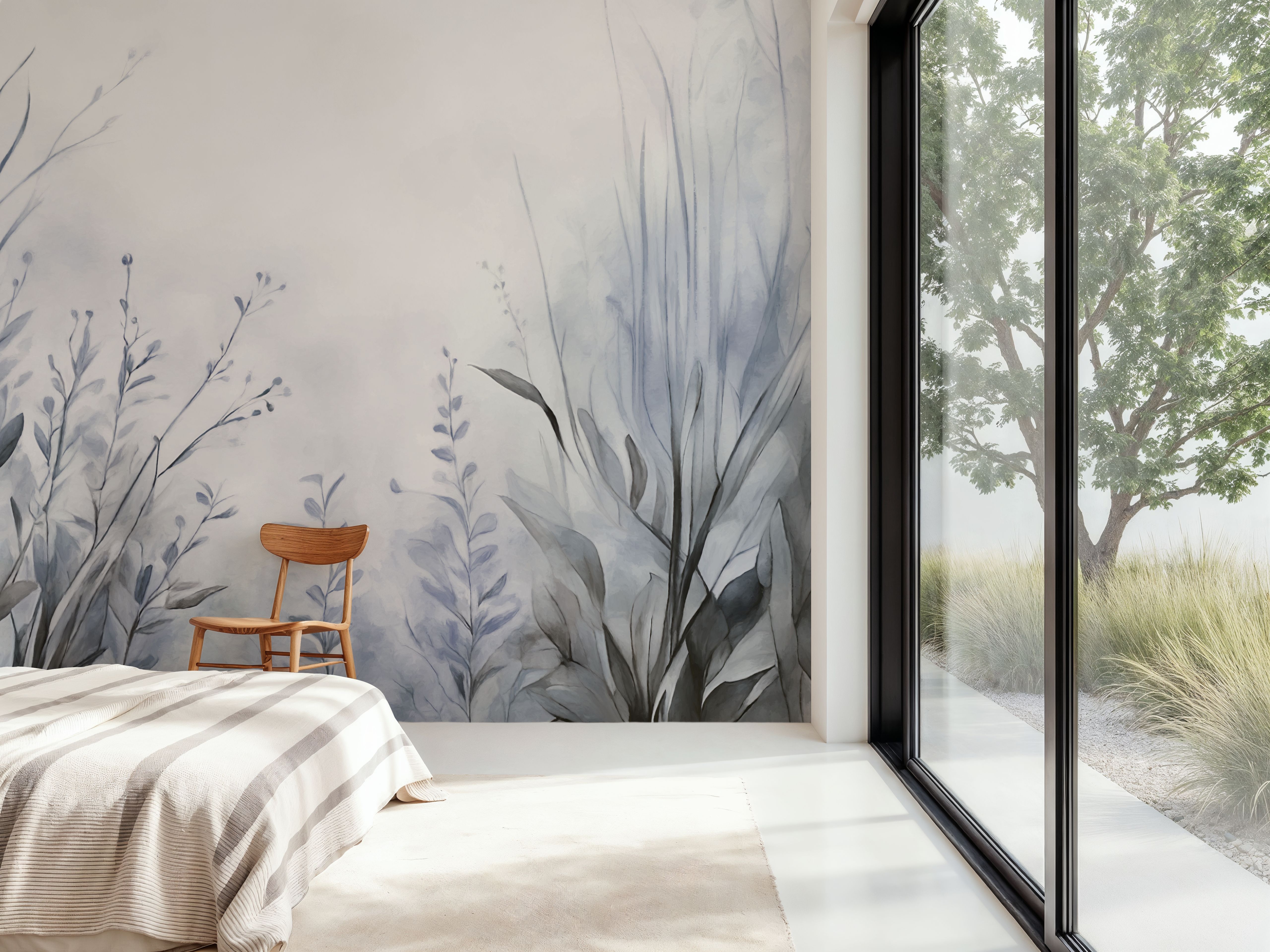 Garden of Peace Blue, Wallpaper