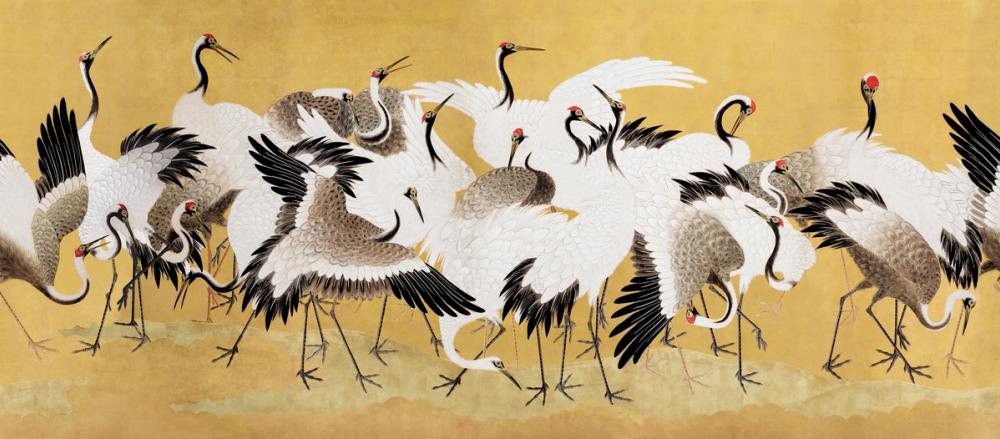 Japanese Flock of Cranes, Sun