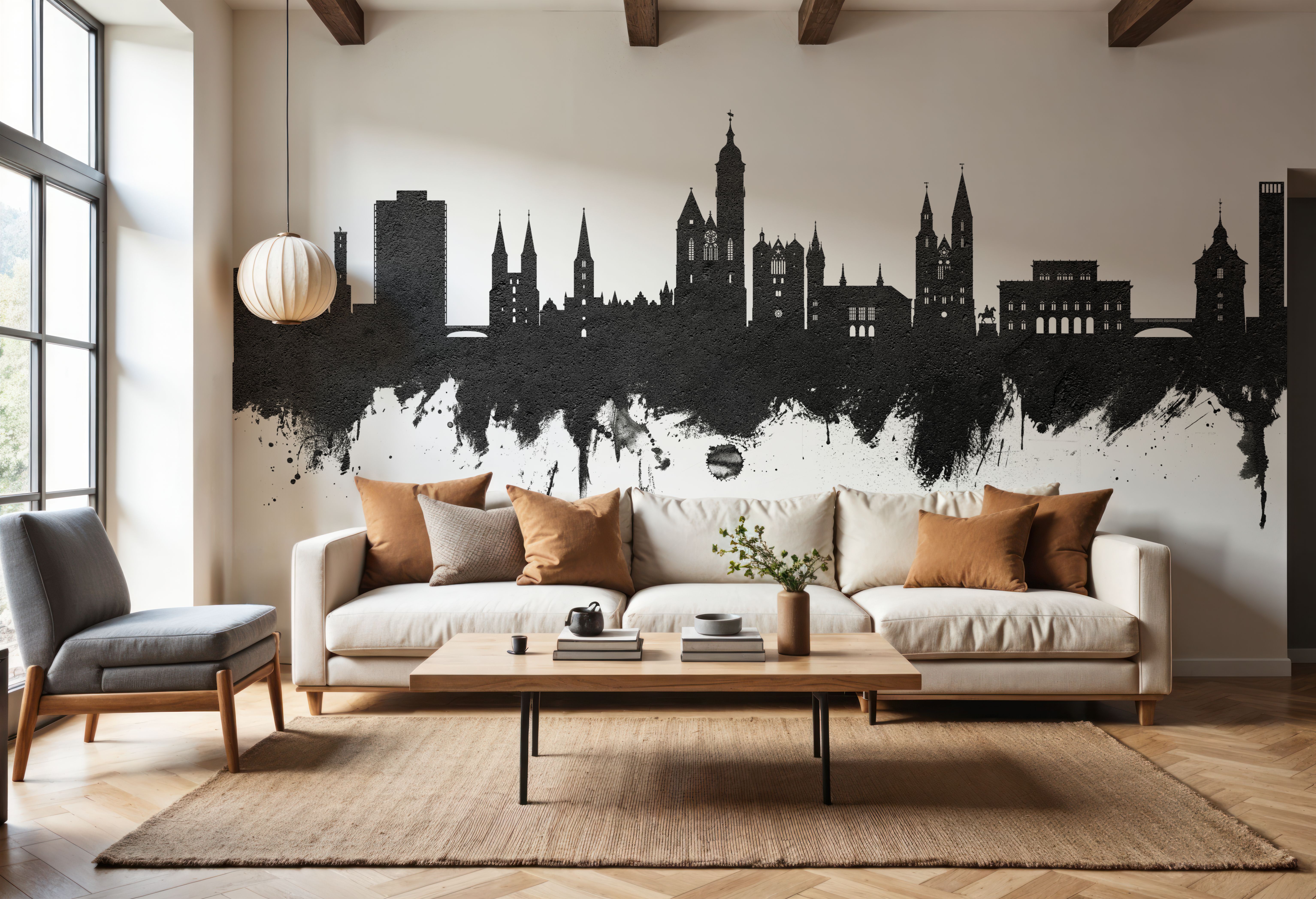 Braunschweig Germany Skyline Black & White