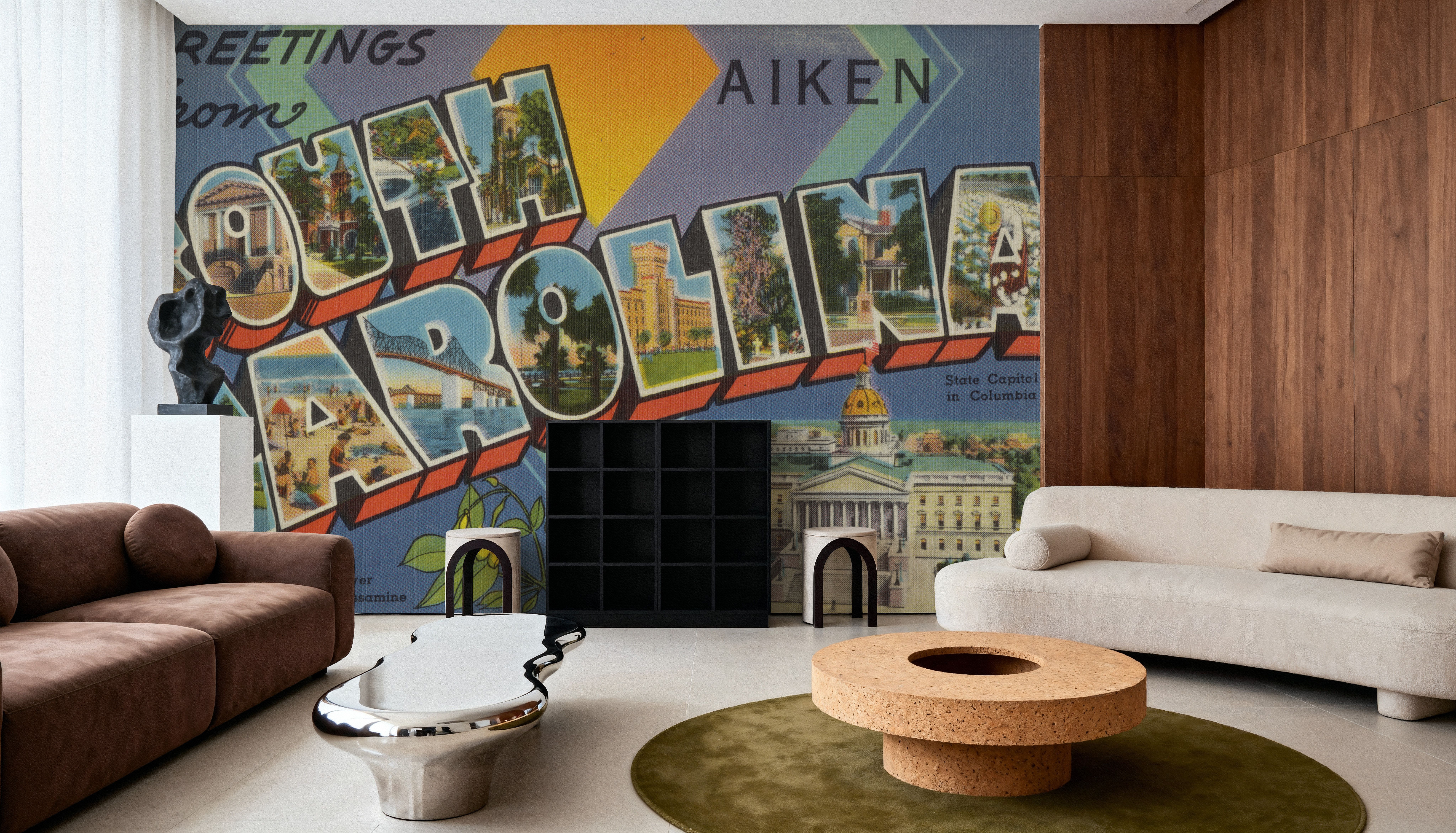 Greetings from Aiken South Carolina - Screenprint Postcard