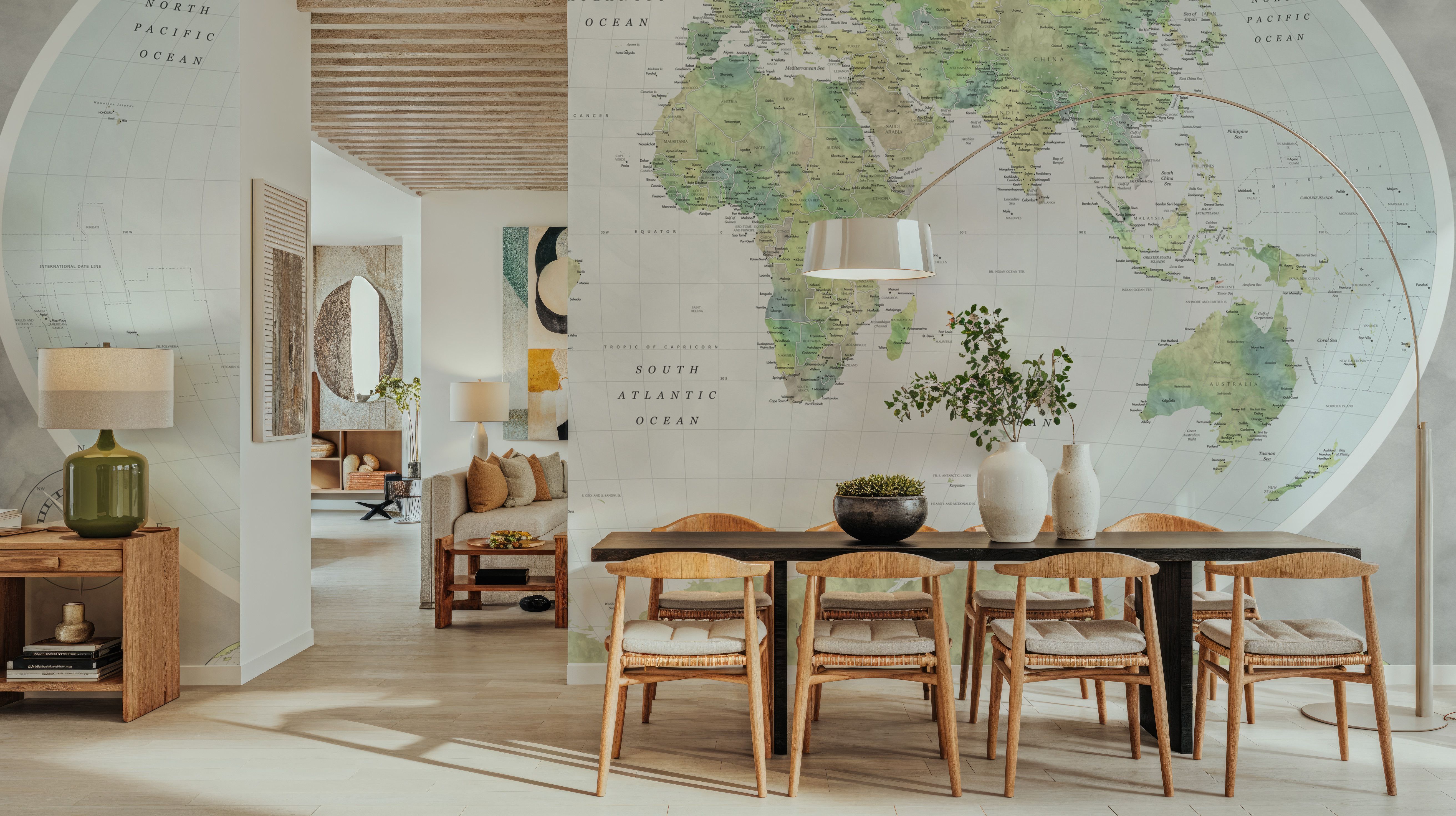 World Map Atlas Green