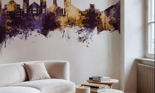 Boulder Colorado Skyline Purple & Gold