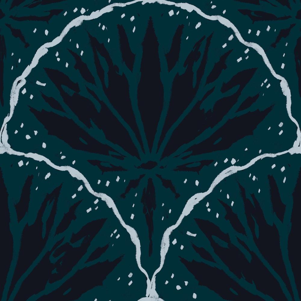 Abstract Water Lily, Teal