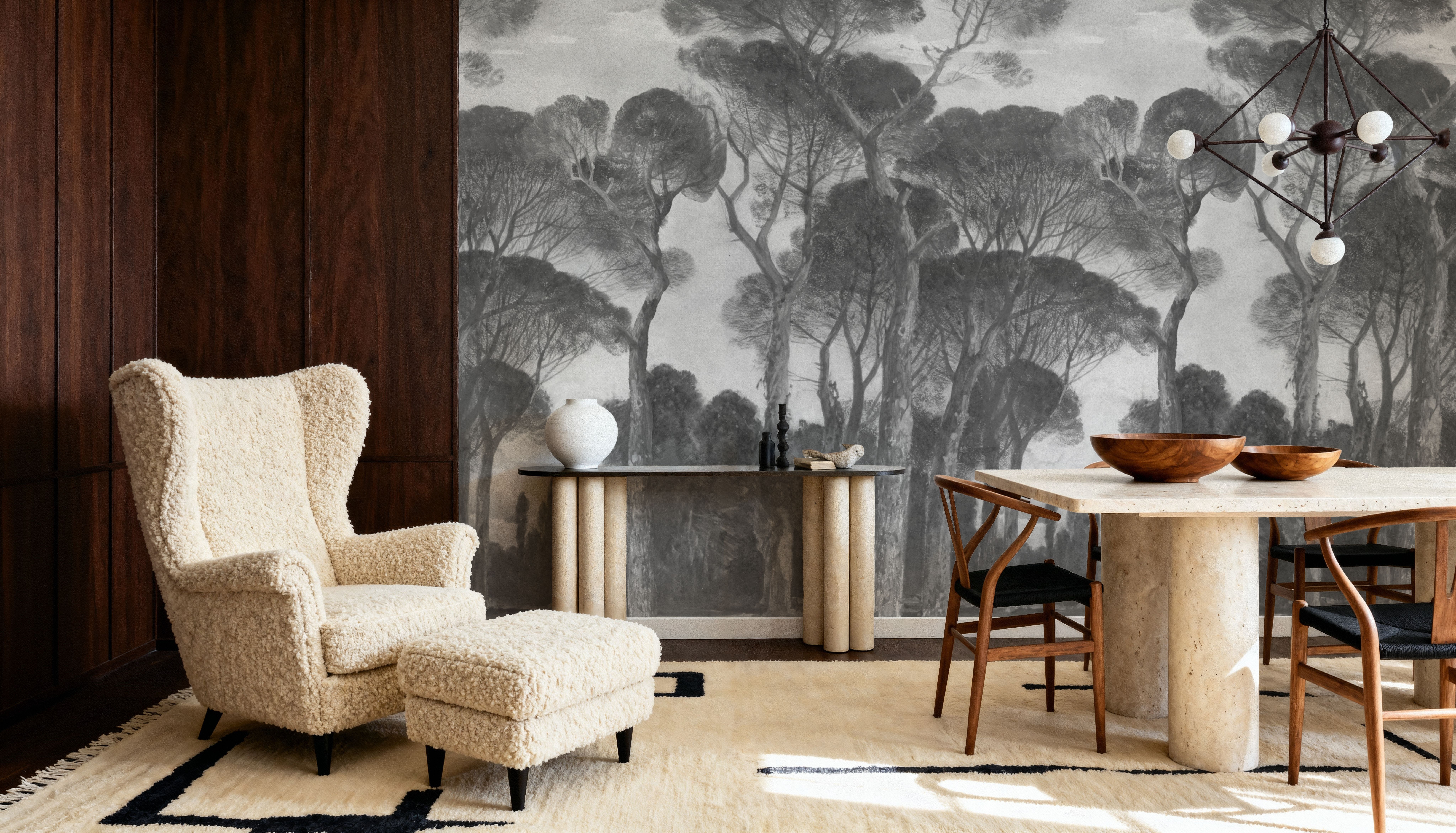 Umbrella Pines Landscape, Gray