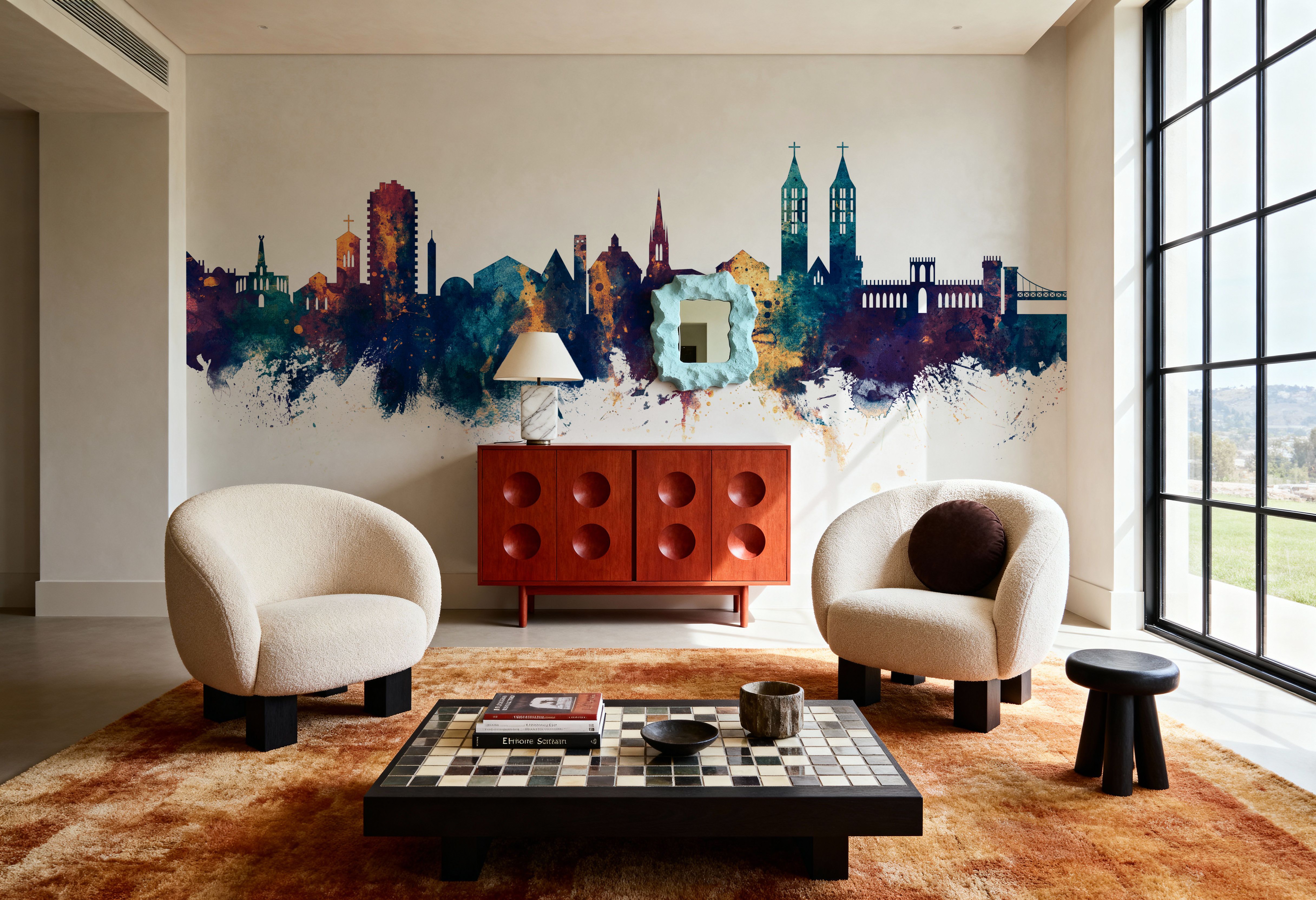 Kassel Germany Skyline Blue & Bronze, Tapeten