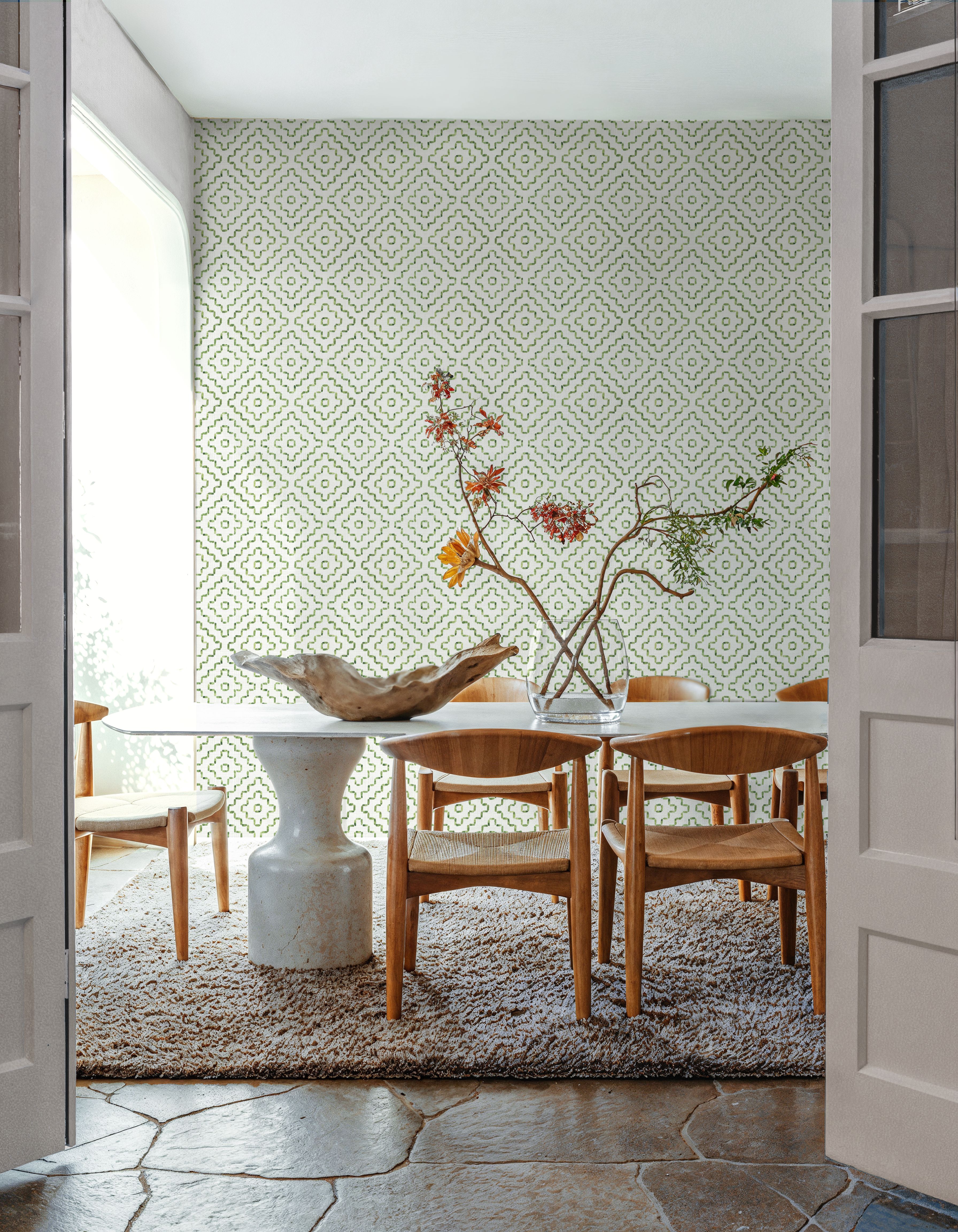 Mixed Greens Green Inverse, Wallpaper