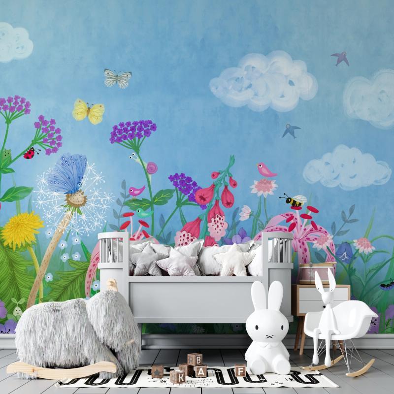 Tiny World, Sunny Day wallpaper mural 100% PVC-free and non-toxic