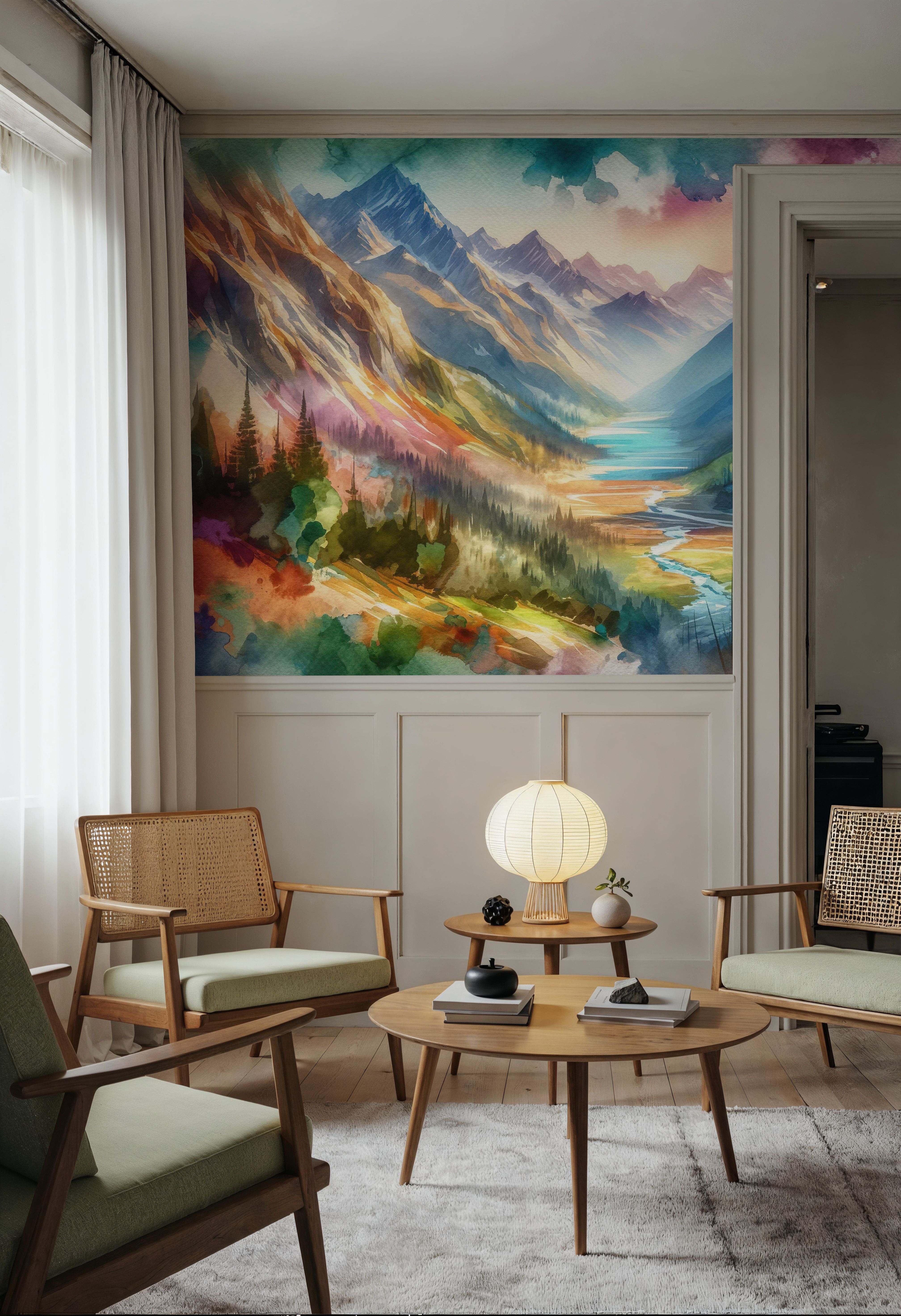 Colorful Mountain Valley Landscape