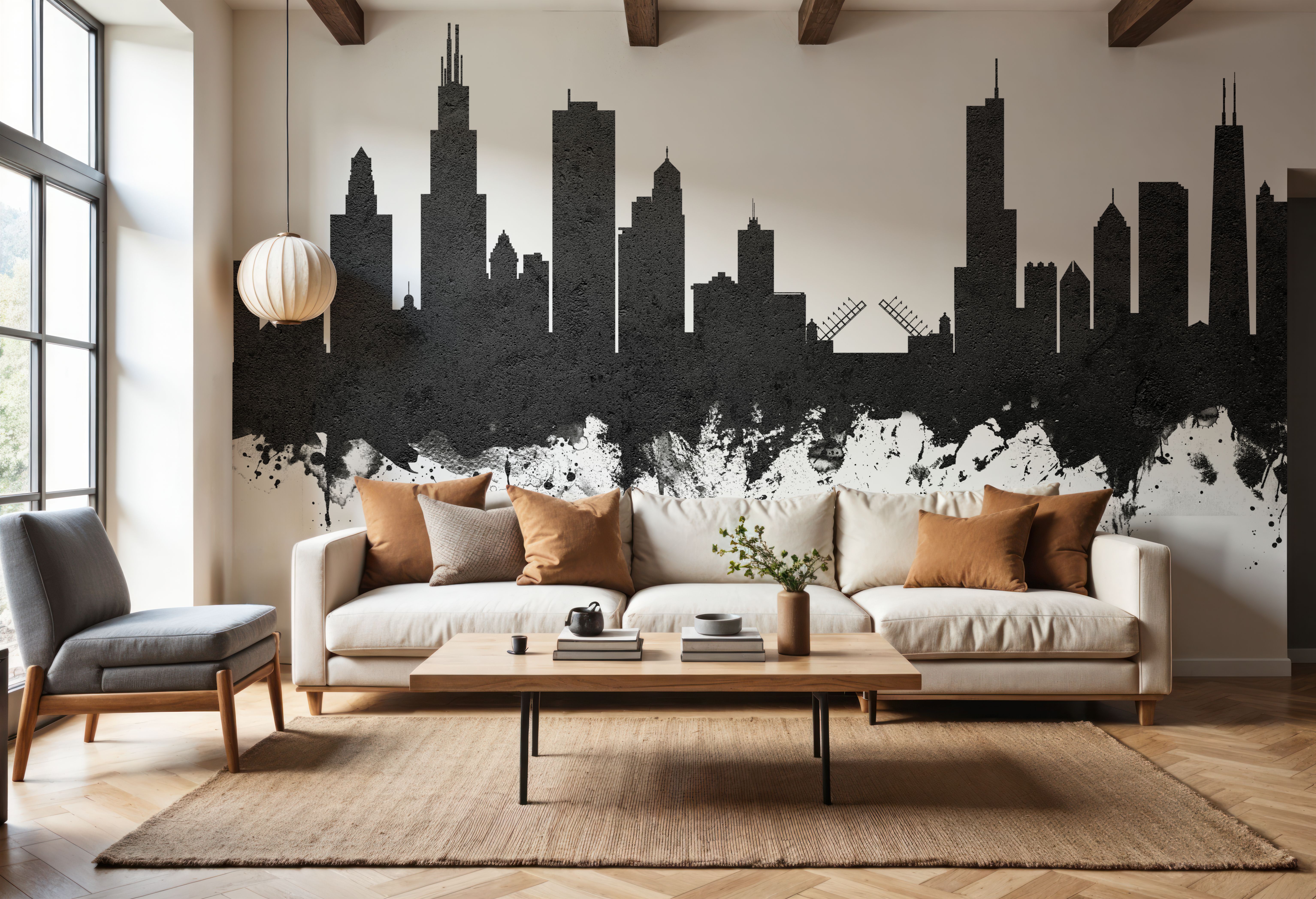 Chicago Illinois Skyline Black & White