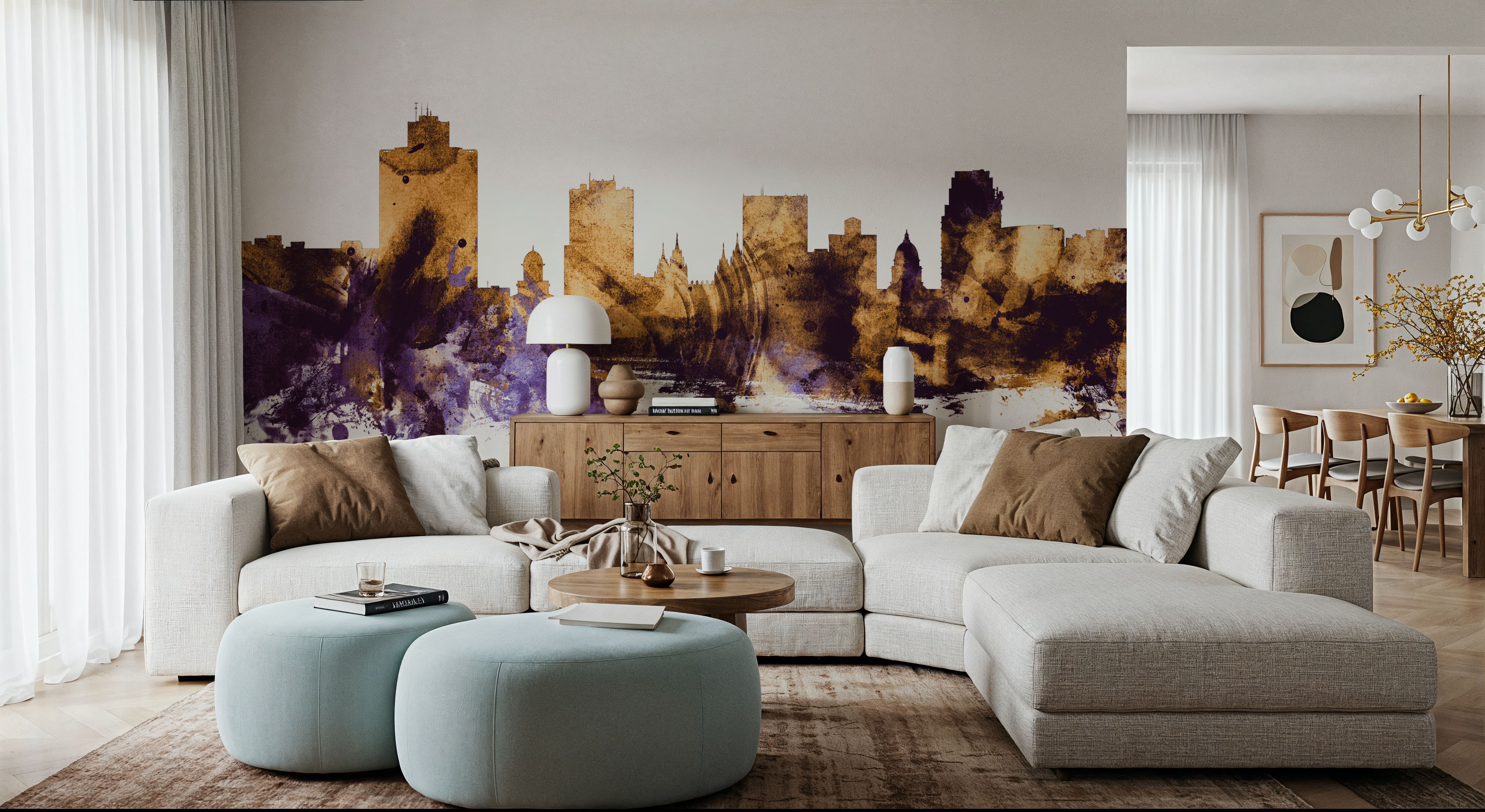 Salt Lake City Utah Skyline Purple & Gold