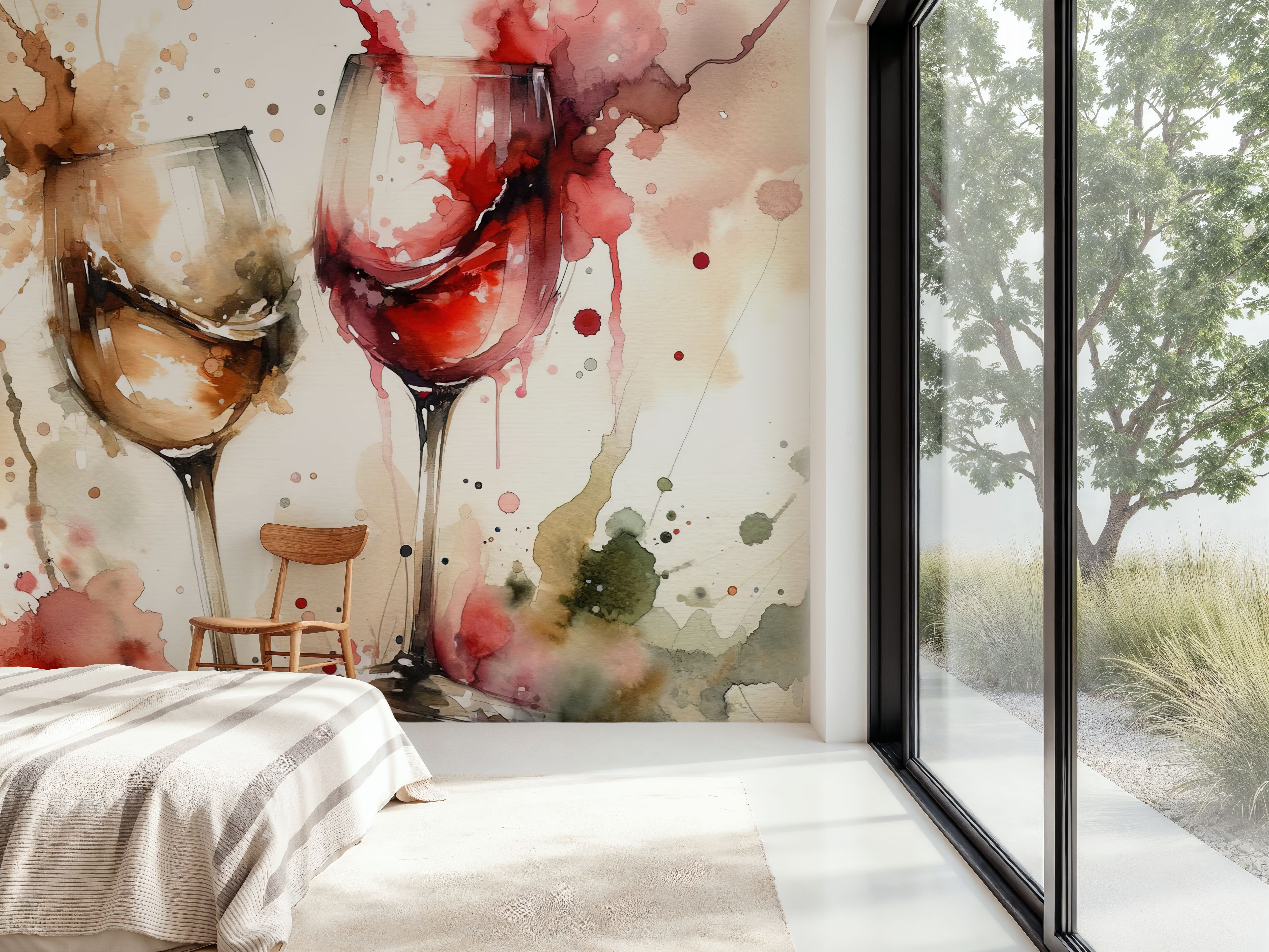 A Toast in Abstract Watercolor Elegance