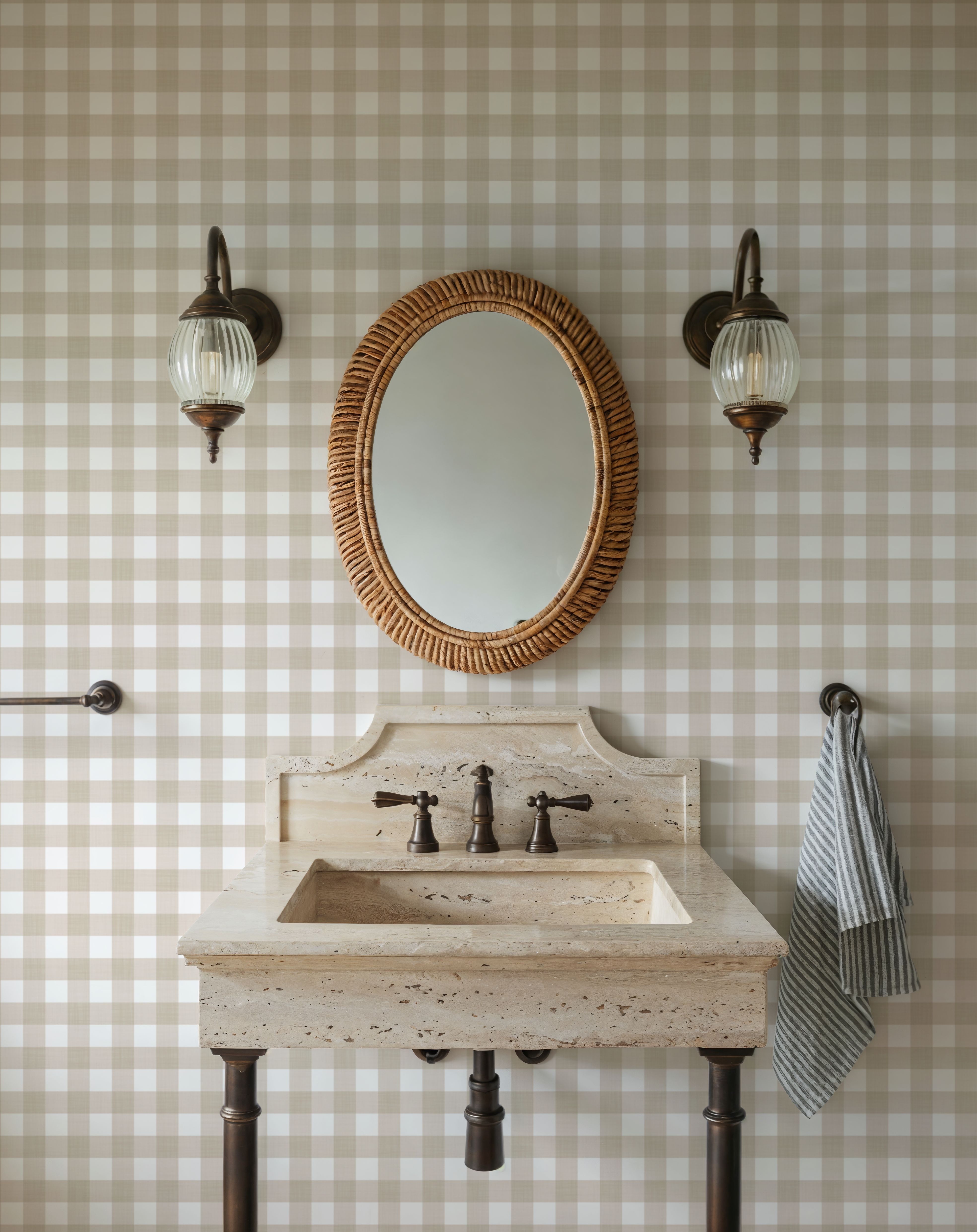 Gingham Sand, Behang