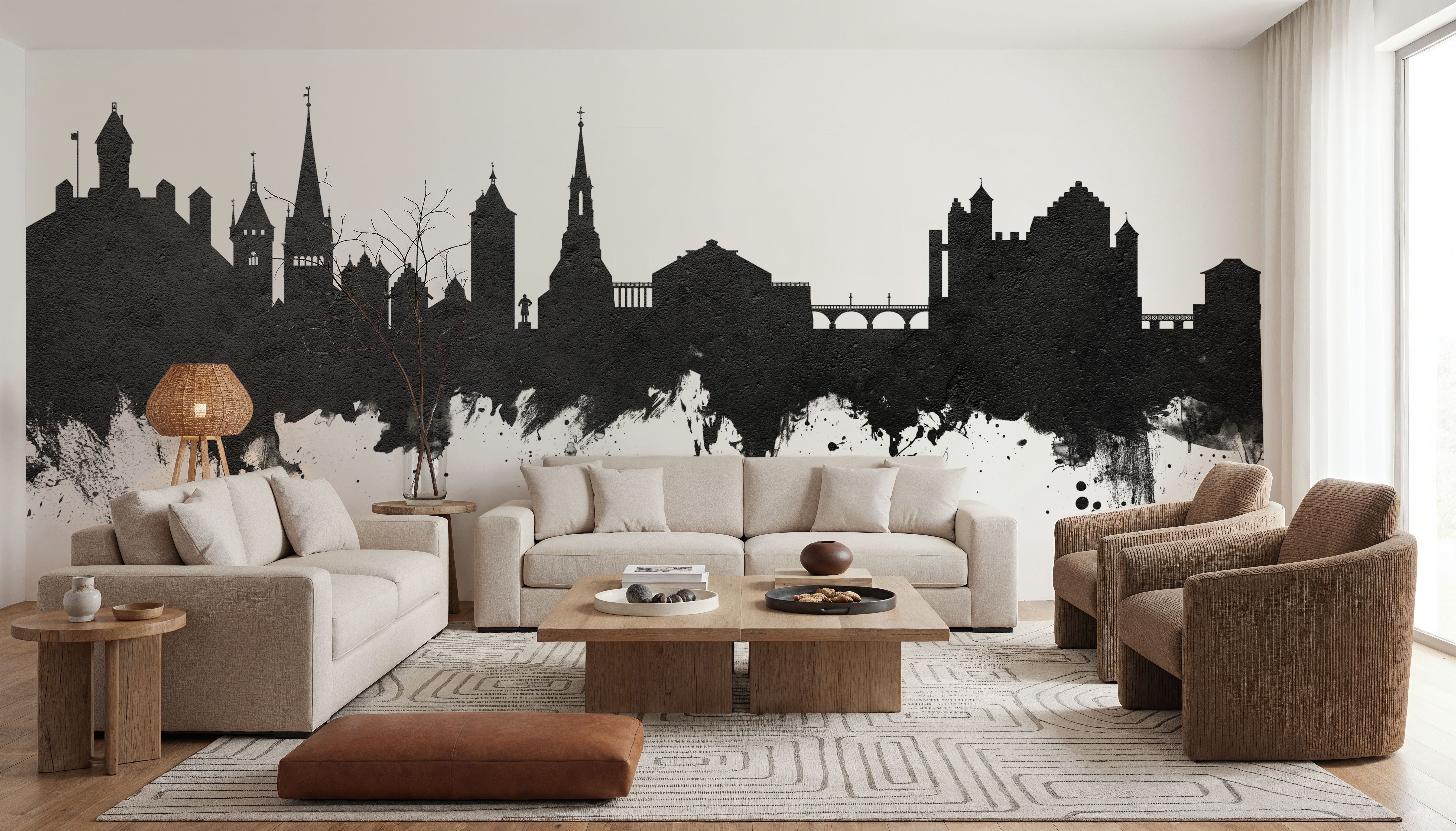 Schaffhausen Switzerland Skyline Black & White