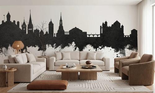 Schaffhausen Switzerland Skyline Black & White
