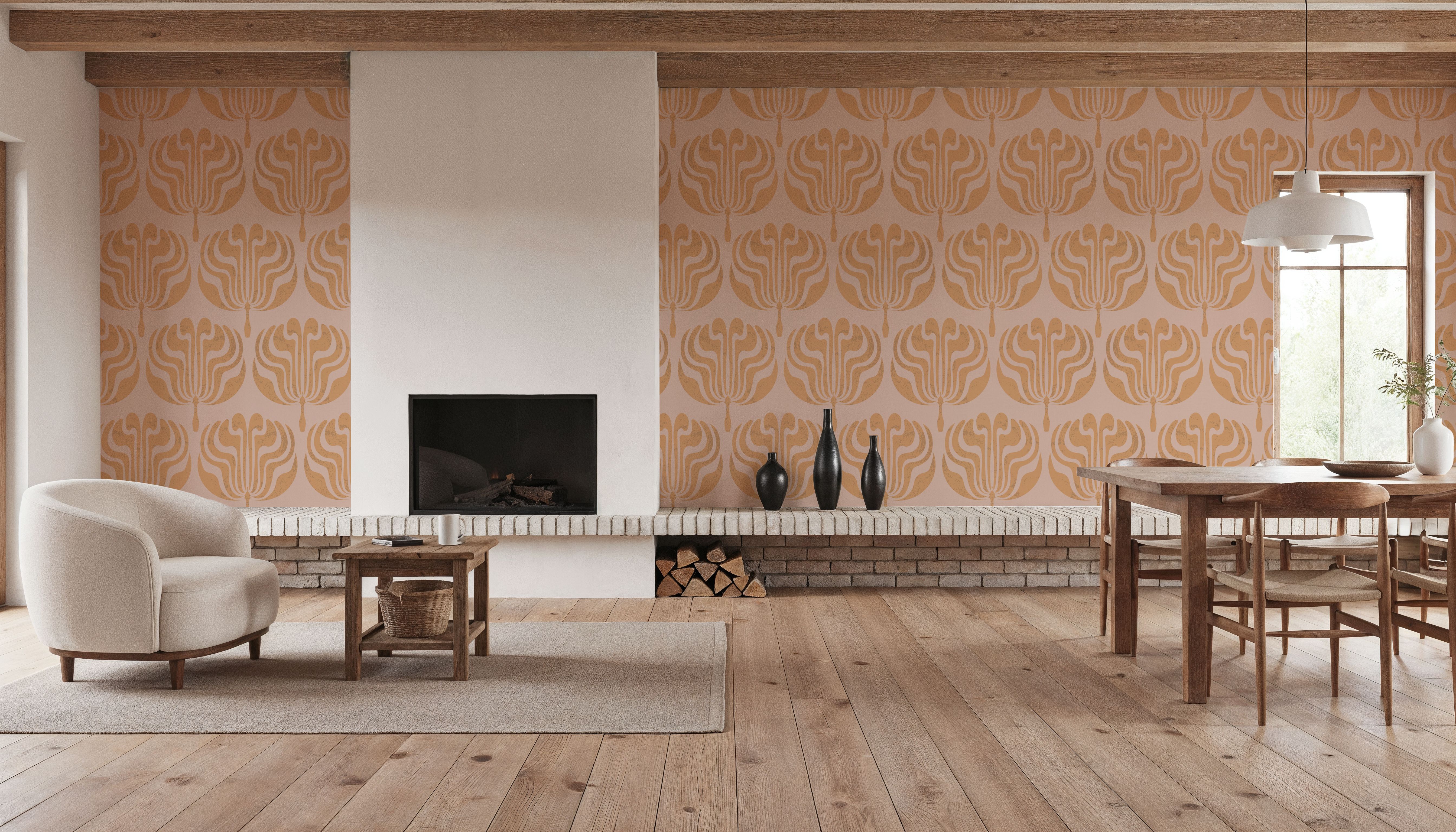 Fan Damask Orange
