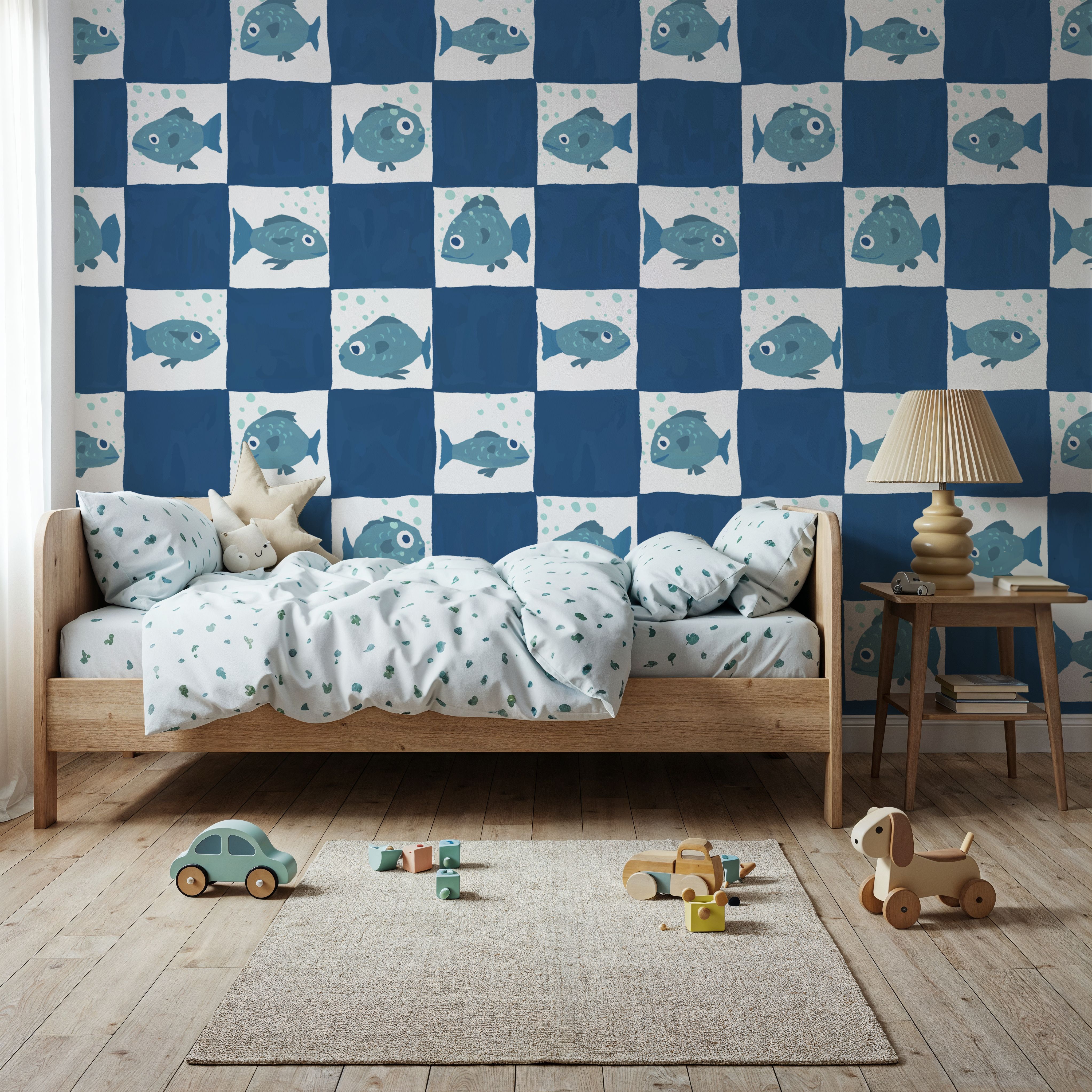 Fish Checkers, Blue