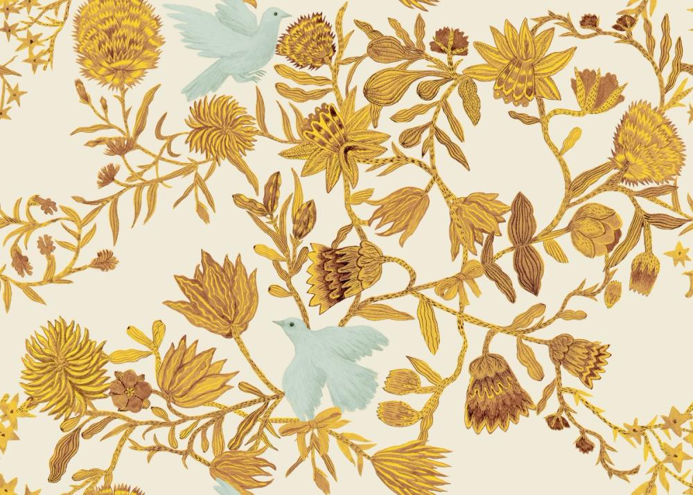 Miracle Blossoms and Birds, Yellow