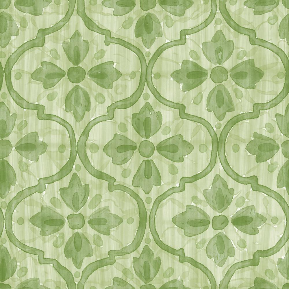 Quatrefoil Watercolor Trellis, Grass