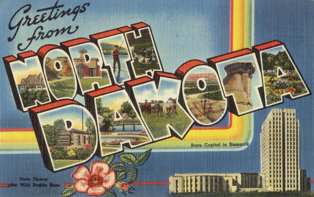 Greetings from North Dakota - Screenprint Postcard
