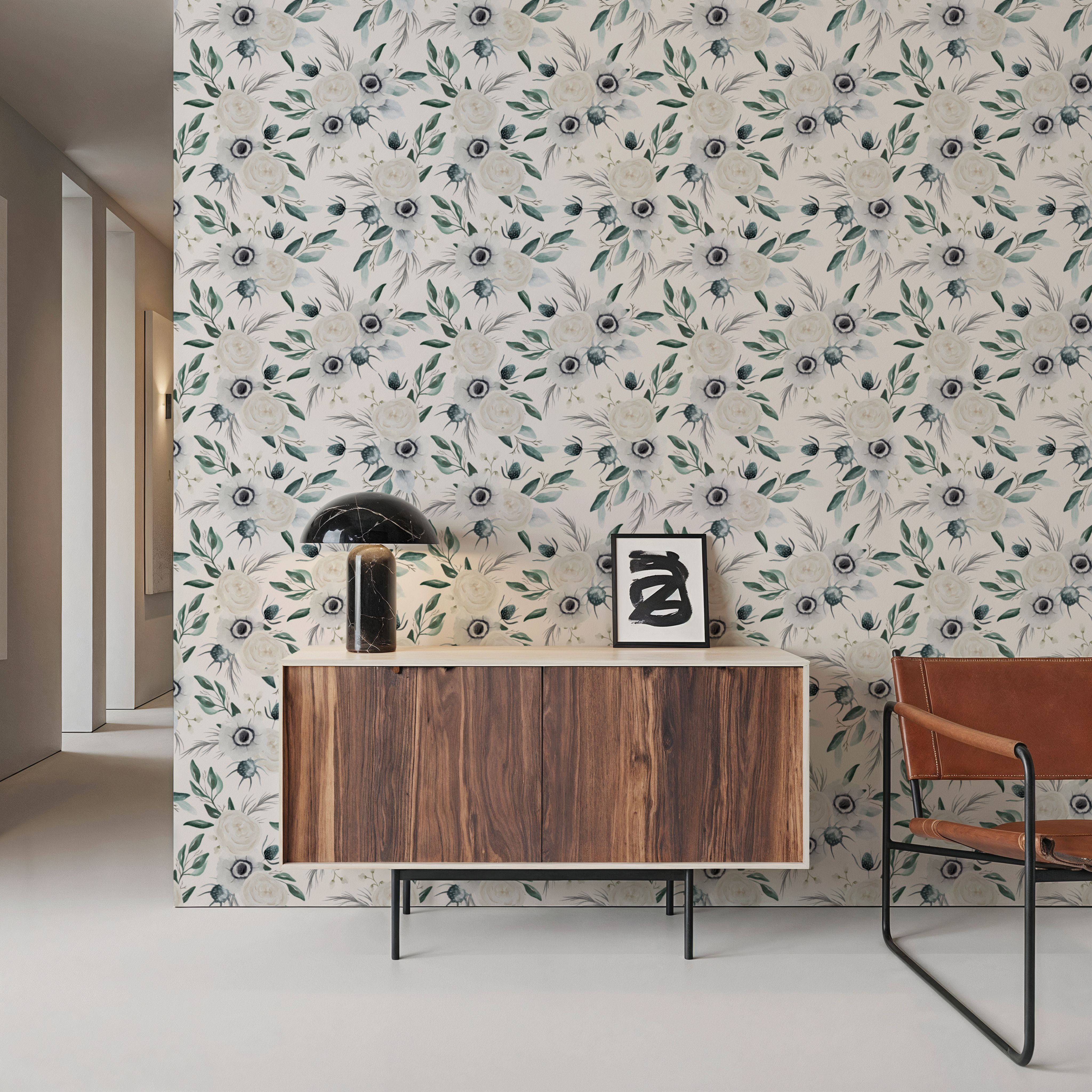 Anemones And Thistles White