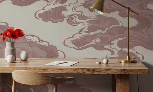 Ukiyo-e Clouds, Dusty Rose