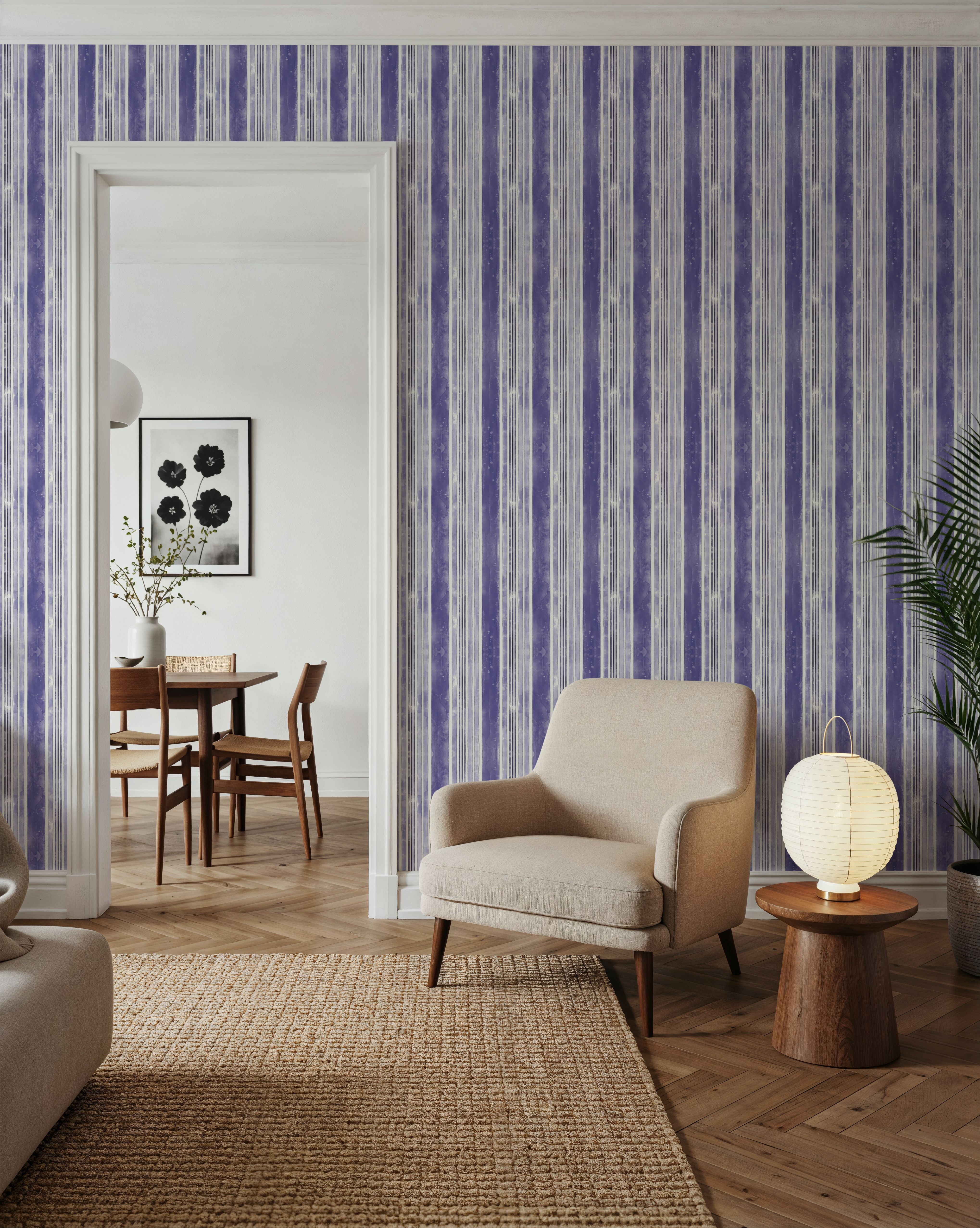 Botanical Blue Thick Lines