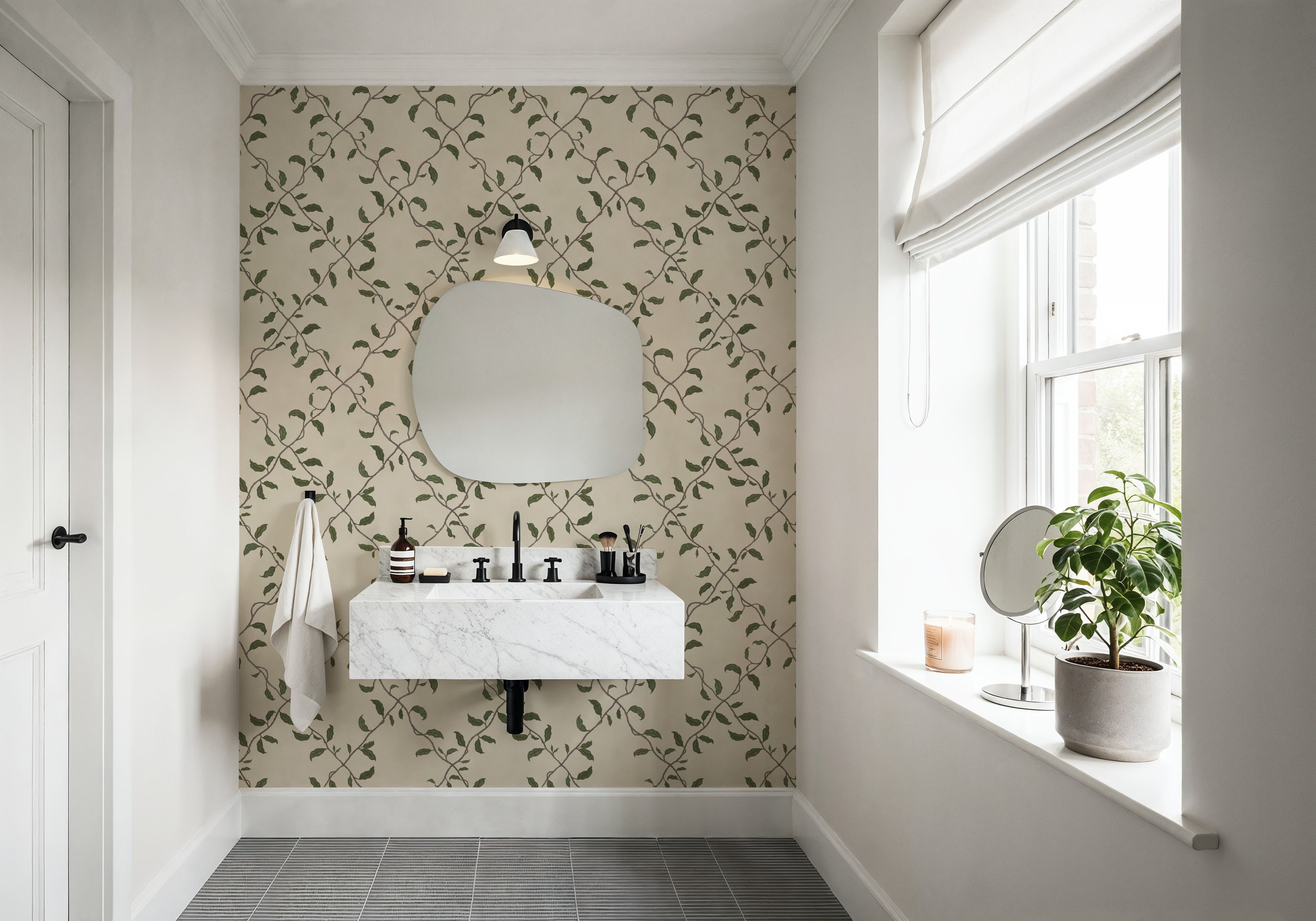 Emerald Trellis, Light Beige
