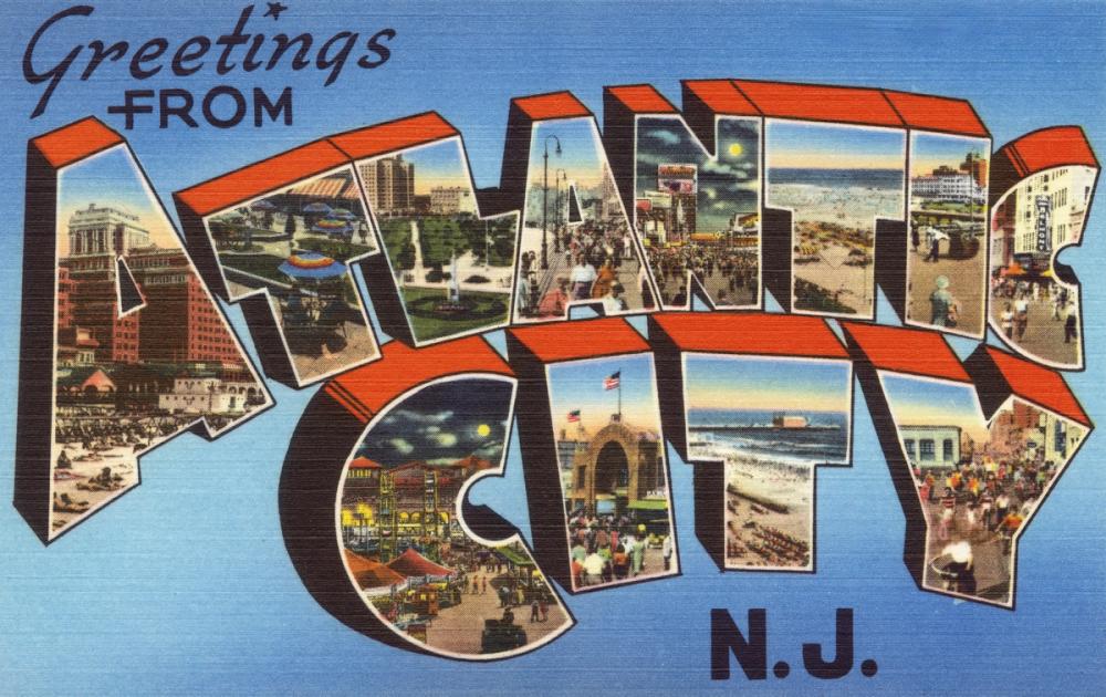 Greetings from Atlantic City - Screenprint Postcard