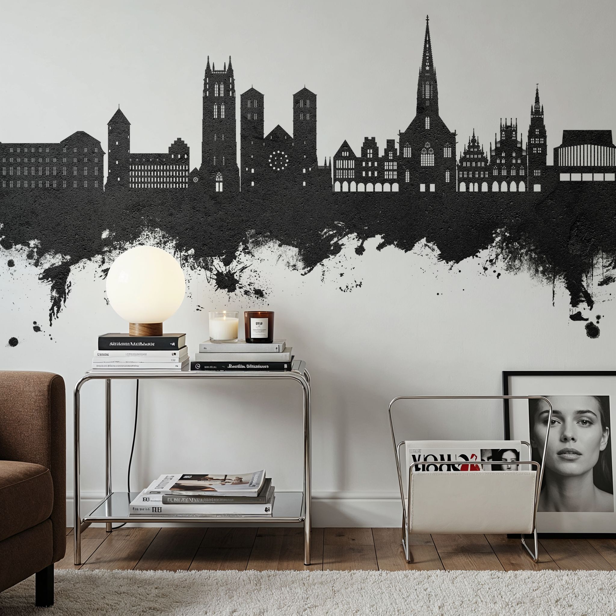 Münster Germany Skyline Black & White