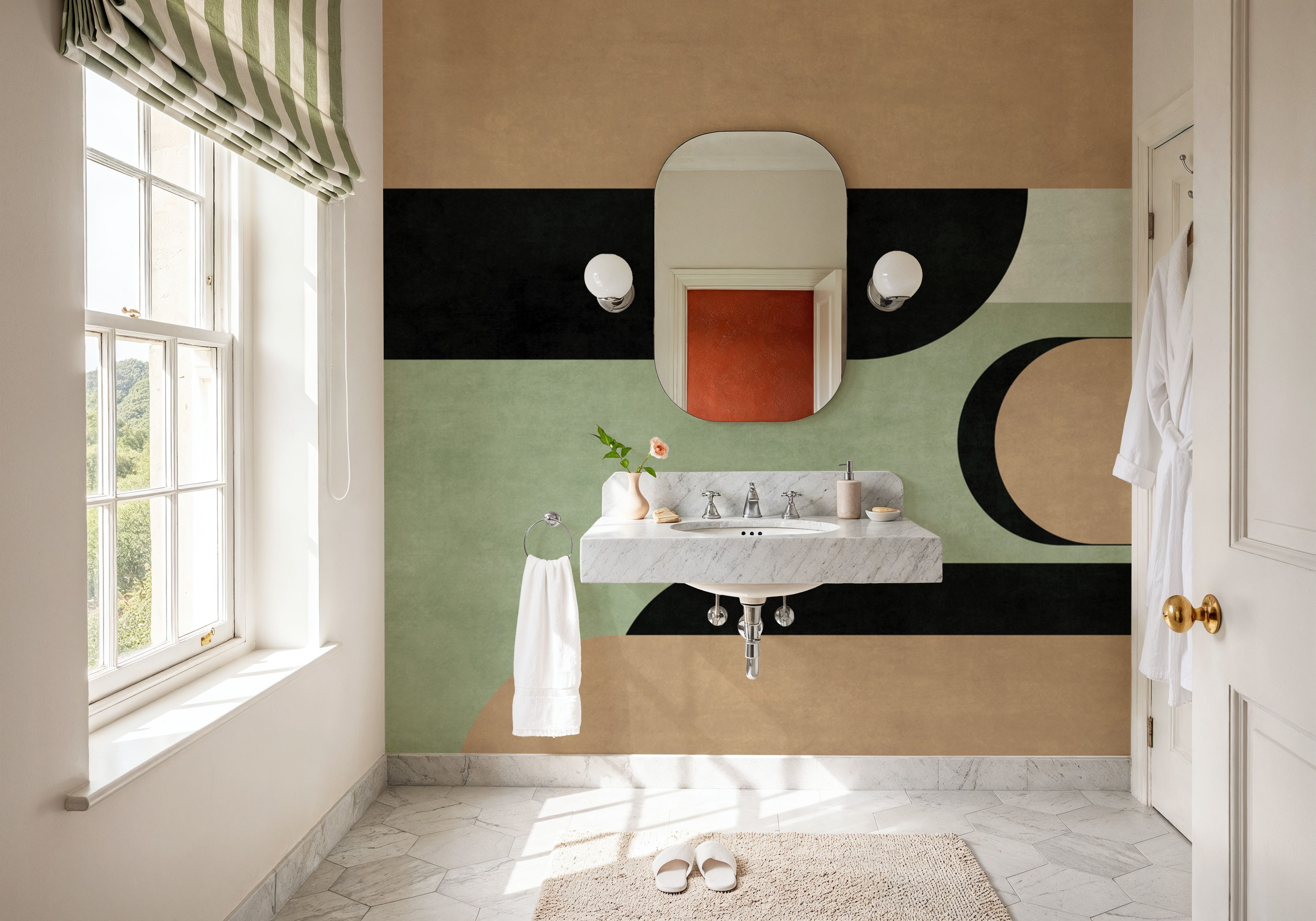 Modern Elements, Beige & Green