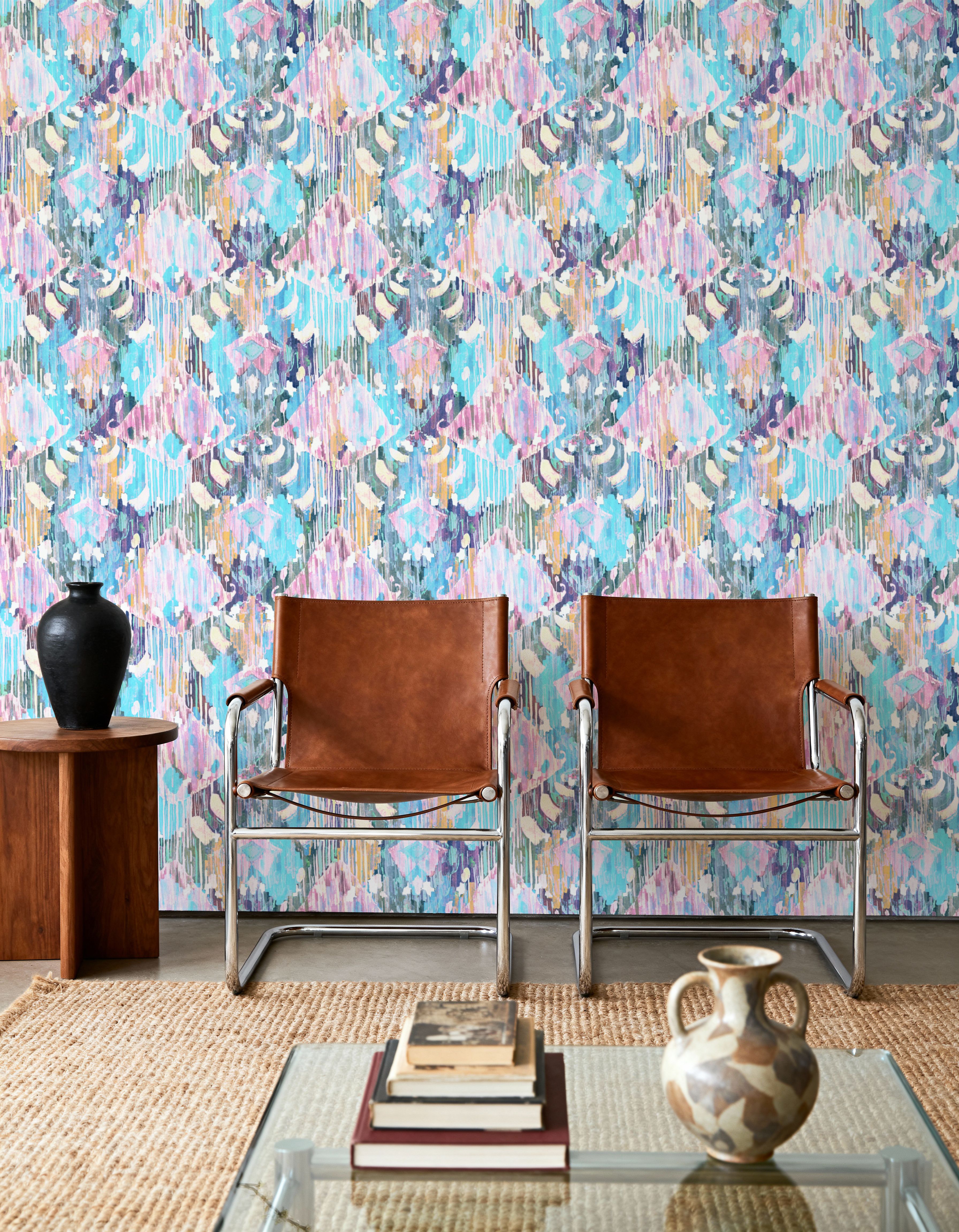 Vibrant Purple Ikat, Tapet