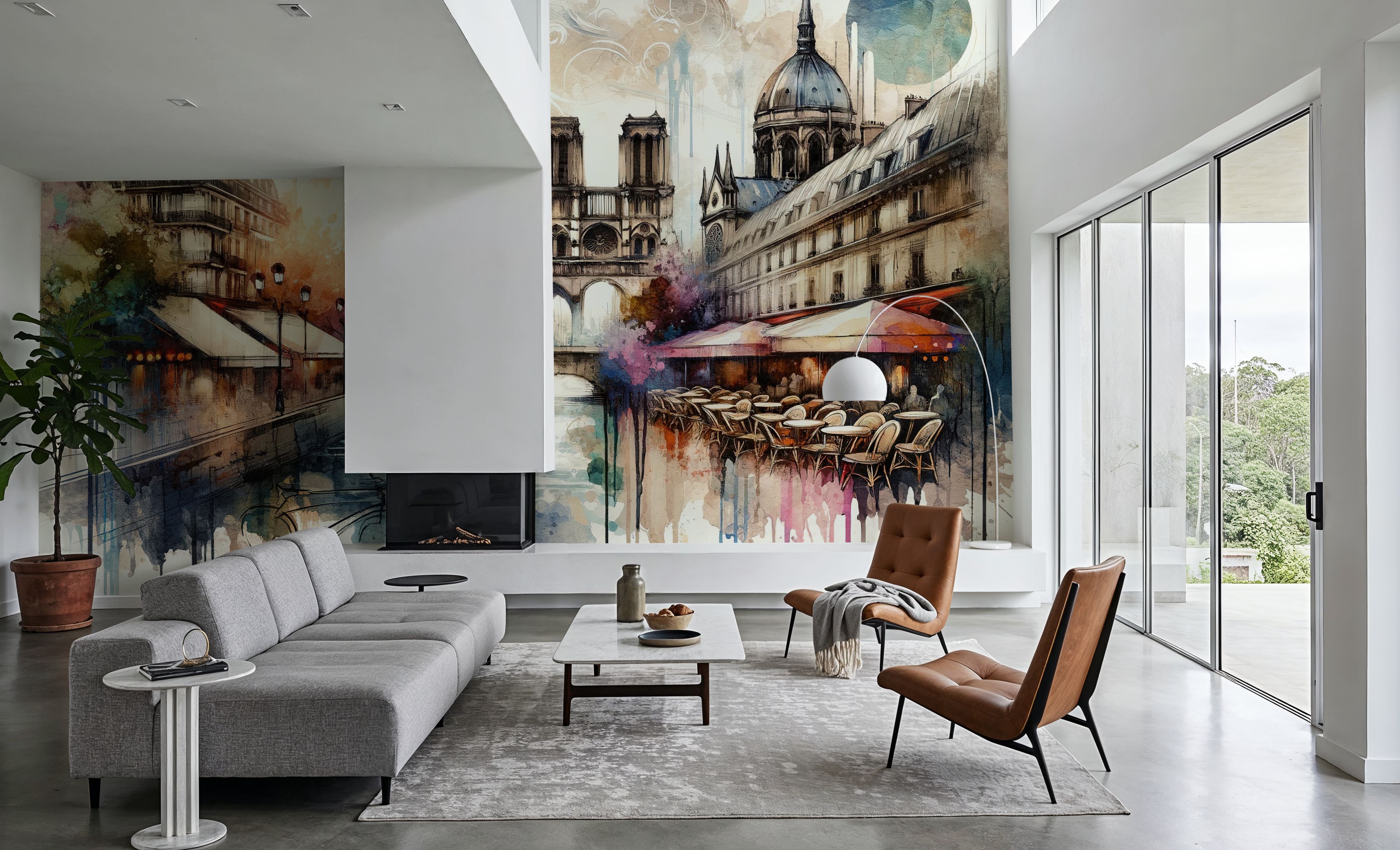 Watercolor Abstract Paris