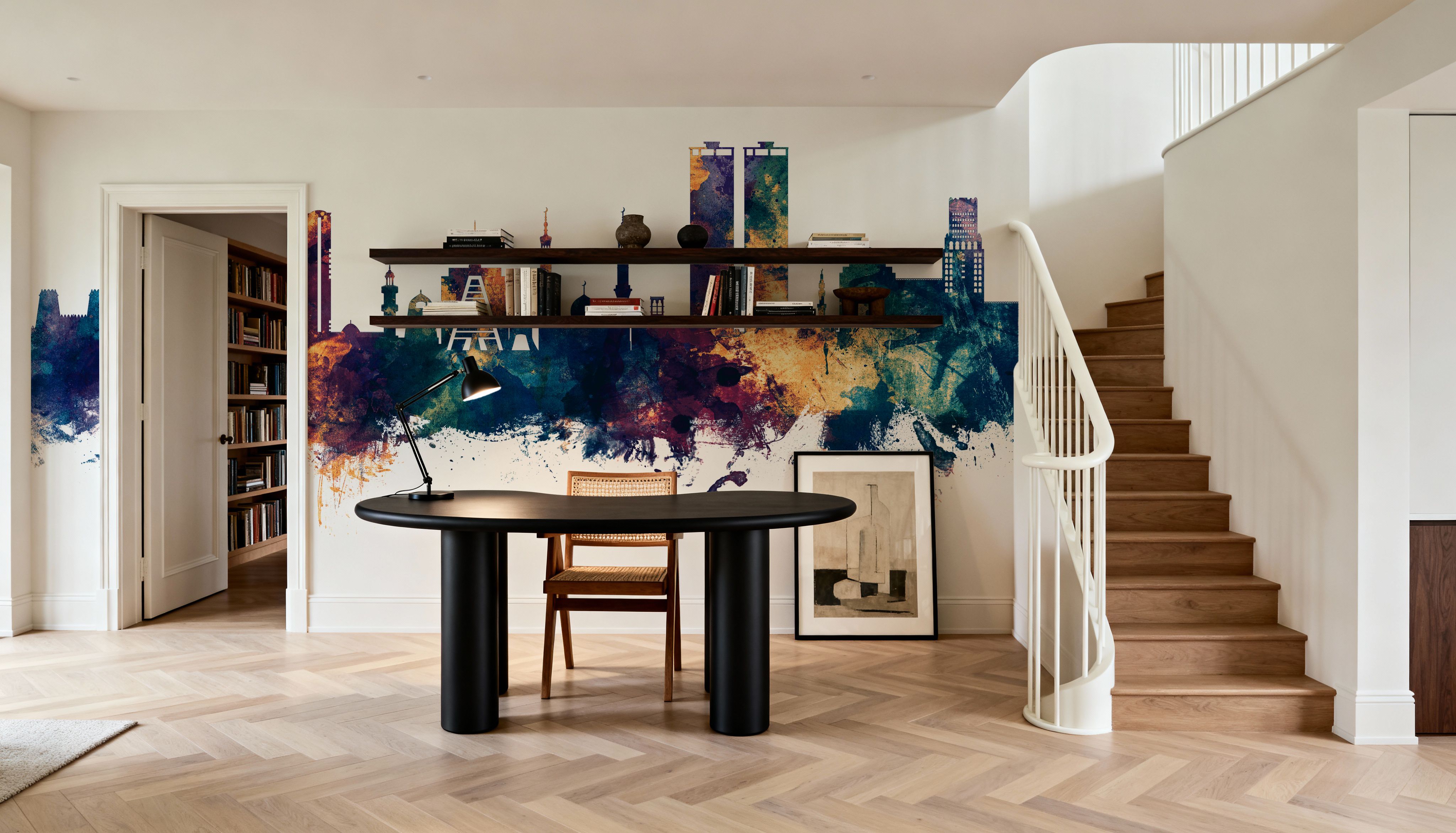 Ras Al Khaimah Skyline Blue & Bronze