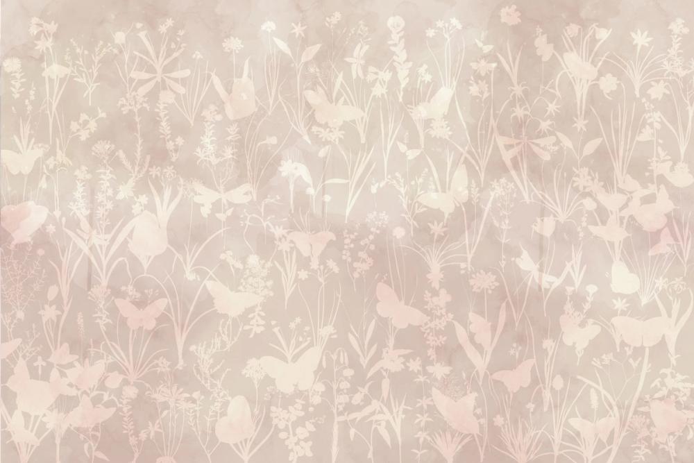 Herbals and Butterflies Double Silhouette Light Brown