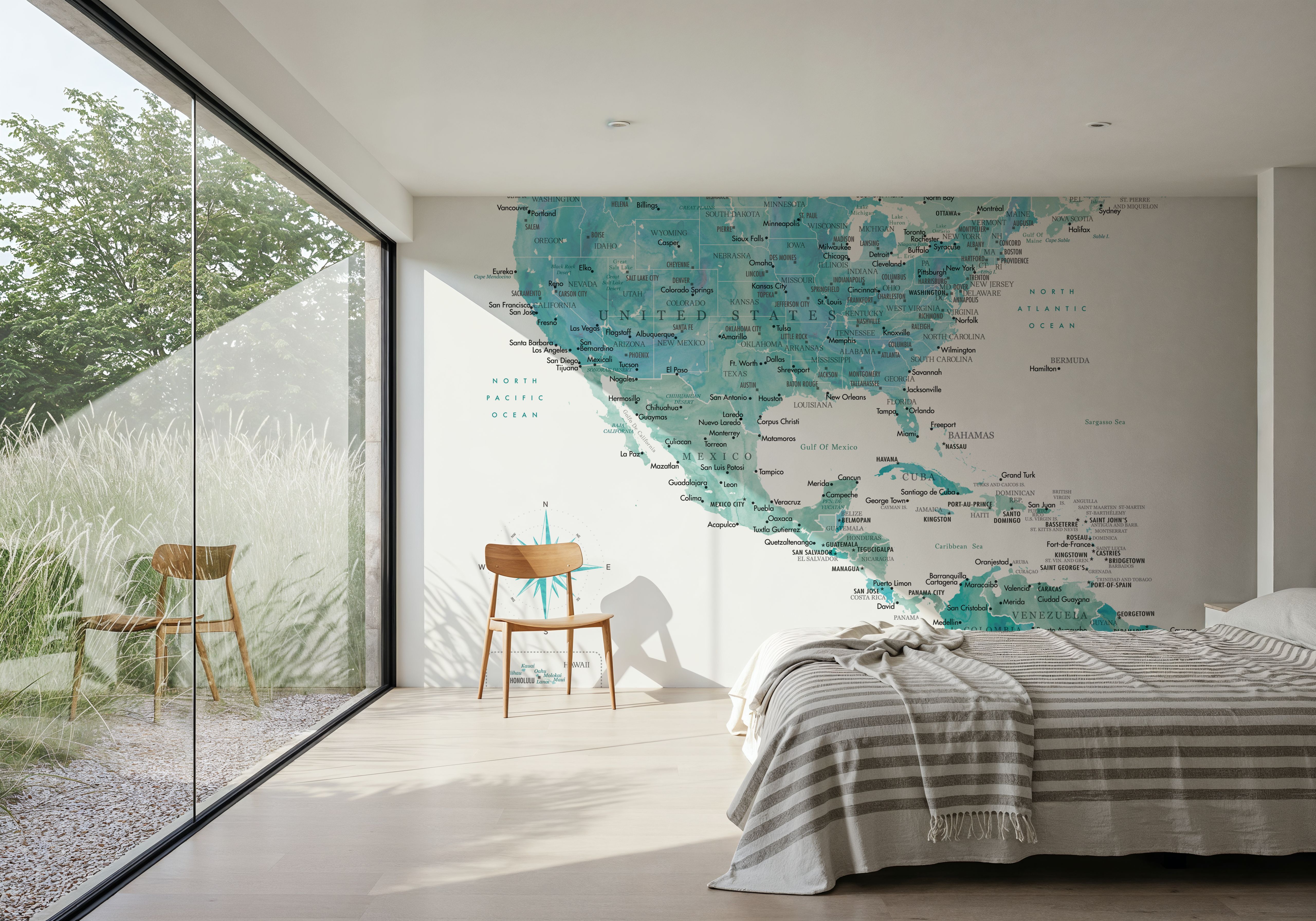 US Mexico Caribbean Map - Aquamar, Wallpaper