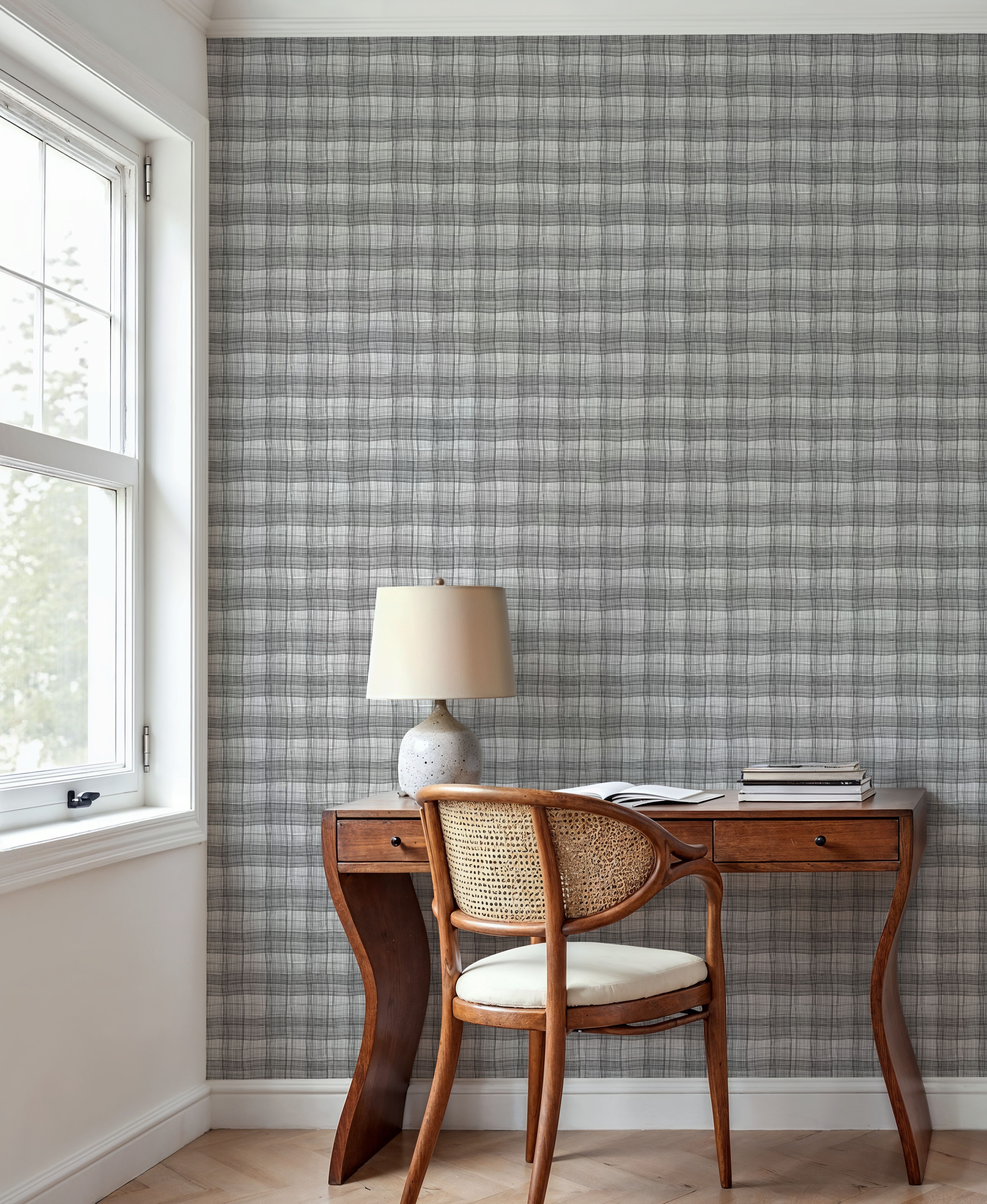 Stripy Gingham, Slate
