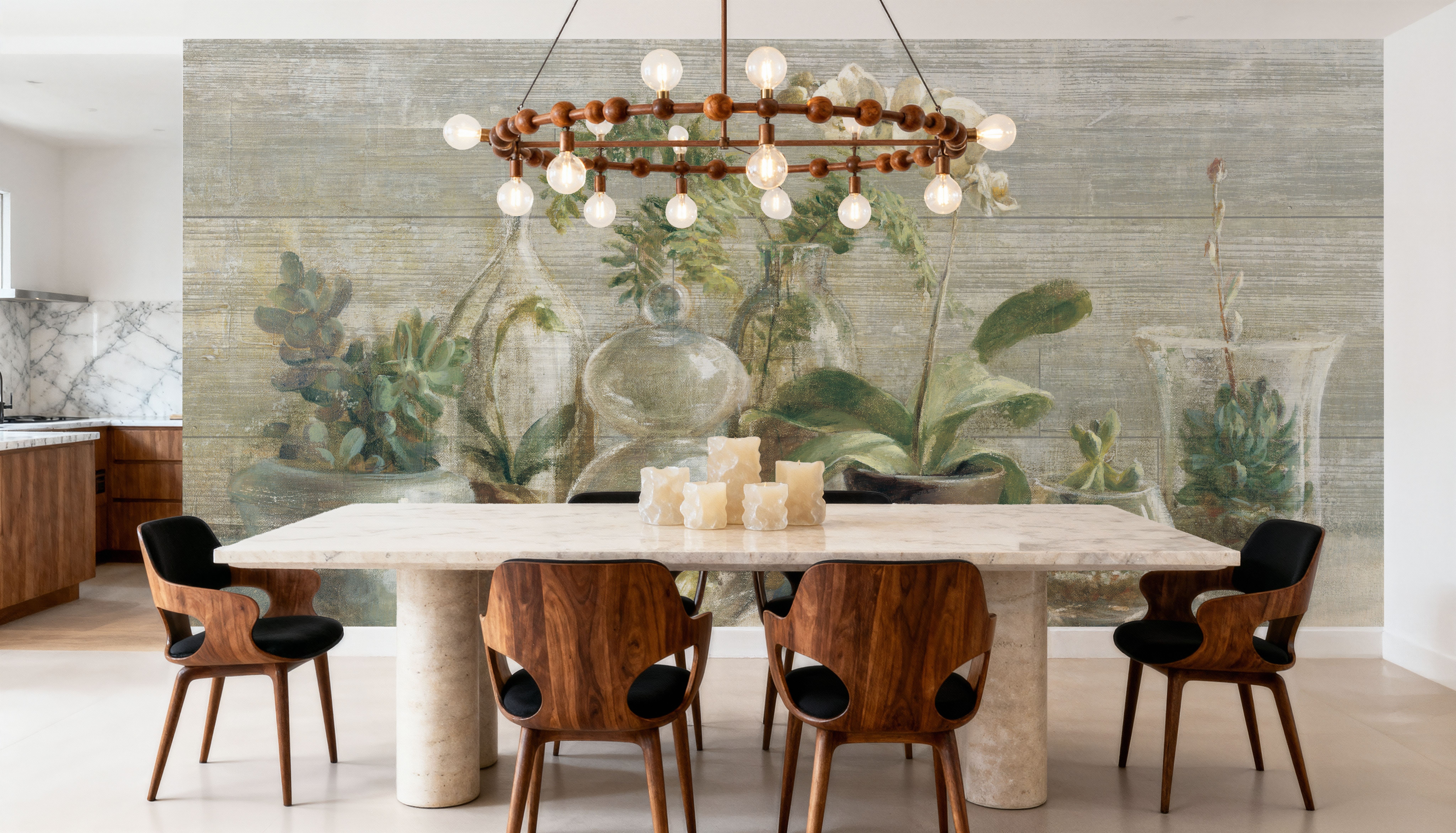 Greenhouse Orchids on Wood