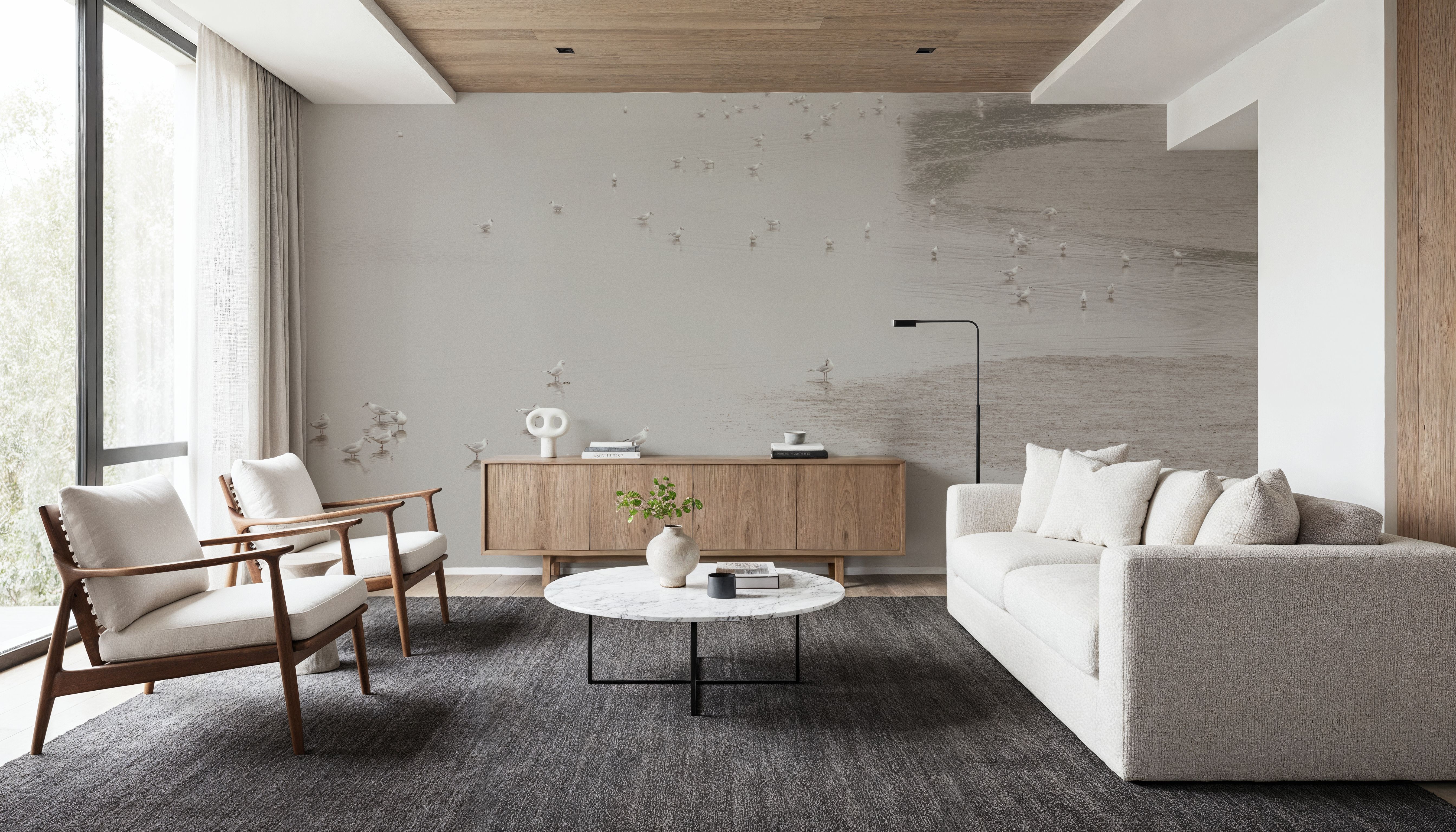 Birds in the Mist, Papel pintado