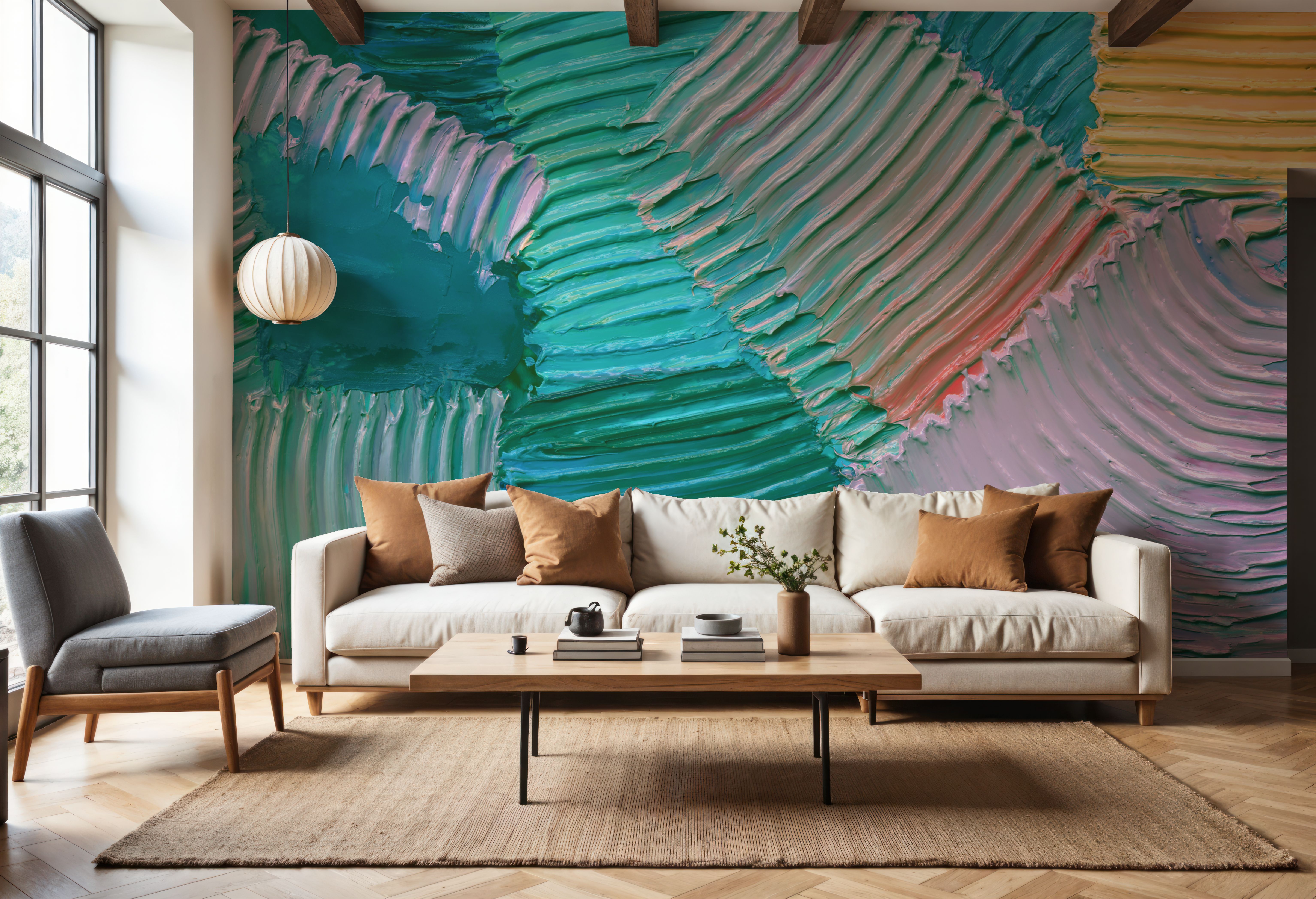 Close-Up Stroke Painting, Mint Green