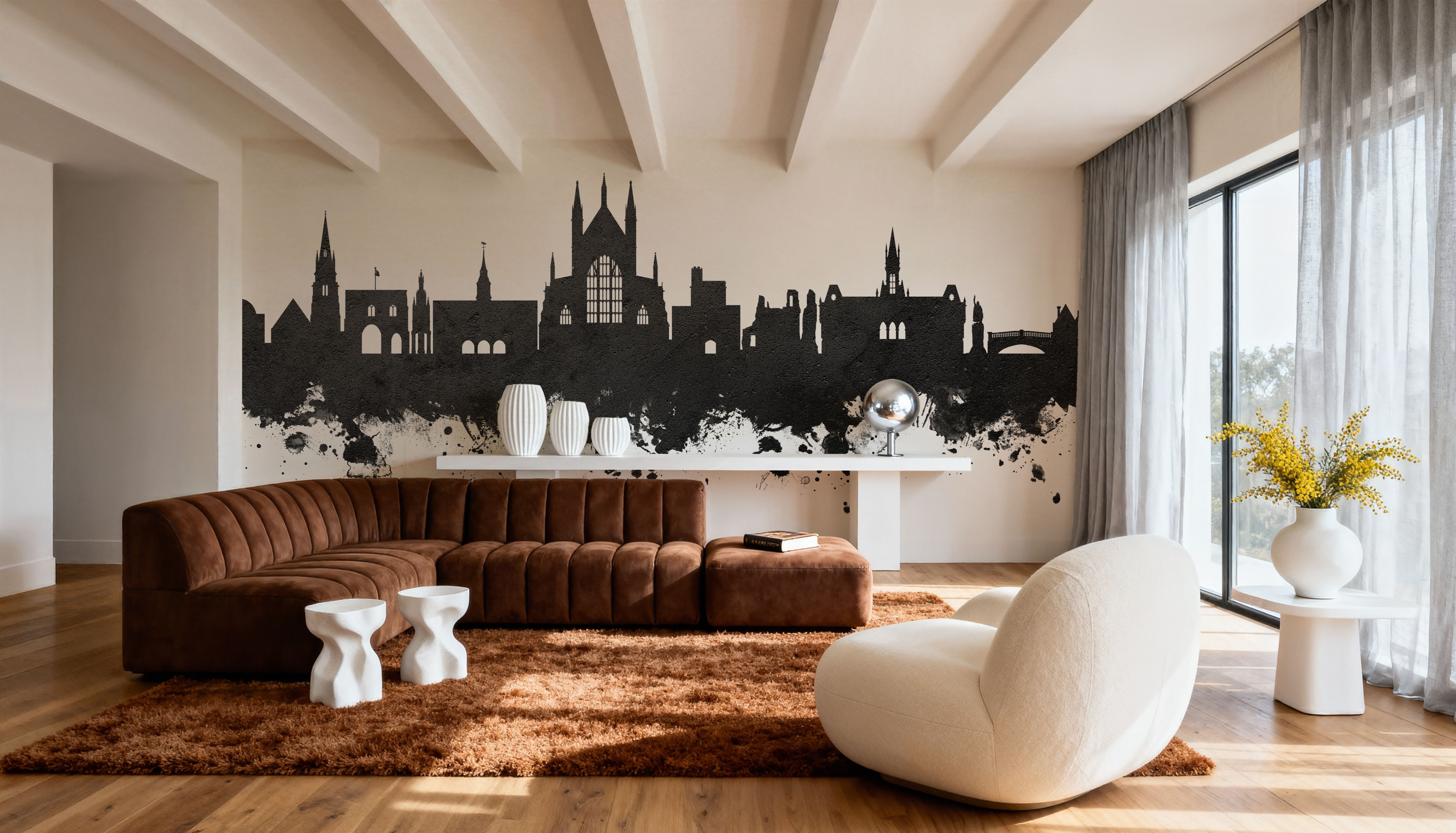 Winchester England Skyline Black & White