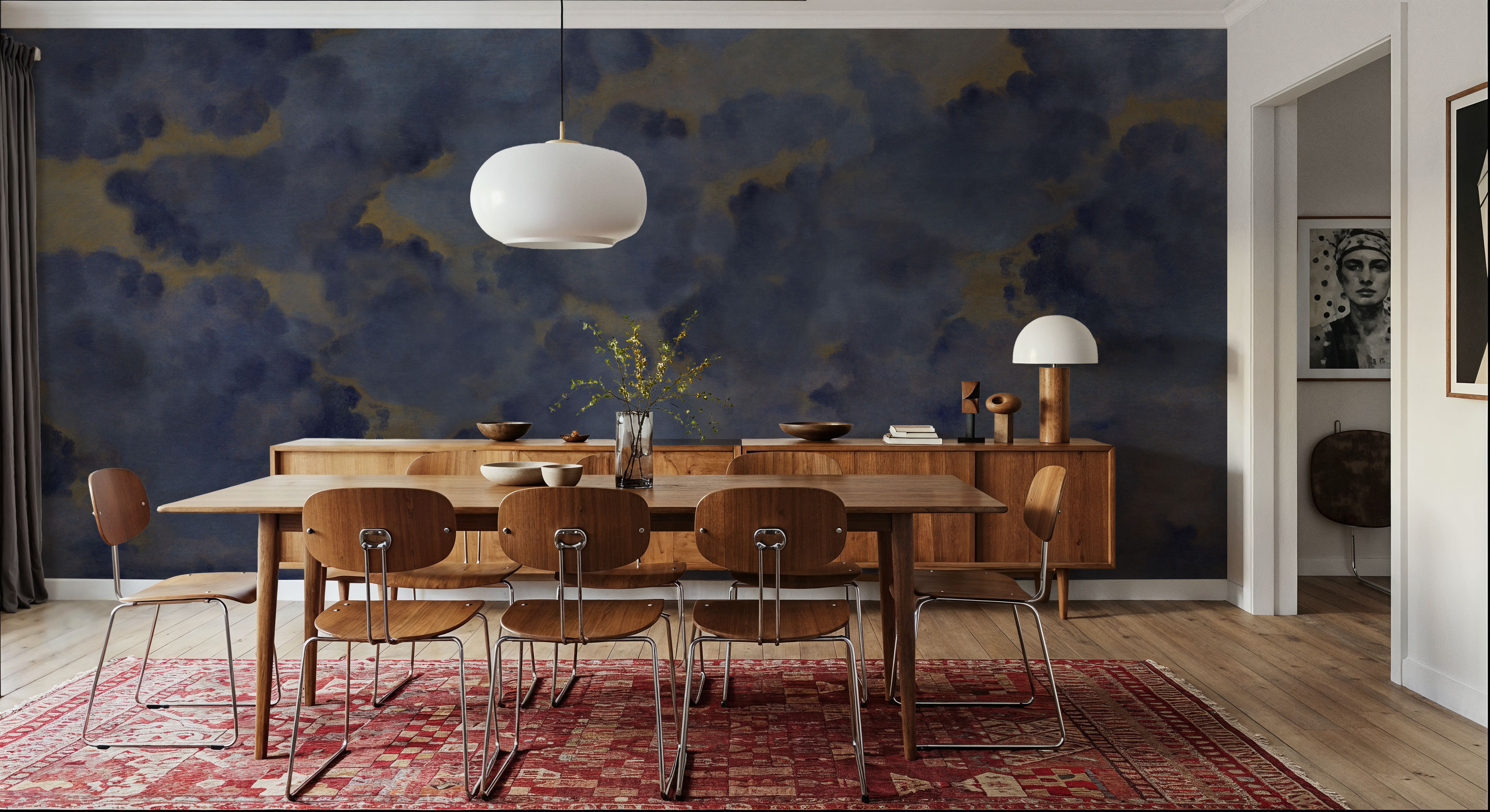 Painted Dreamy Clouds, Indigo