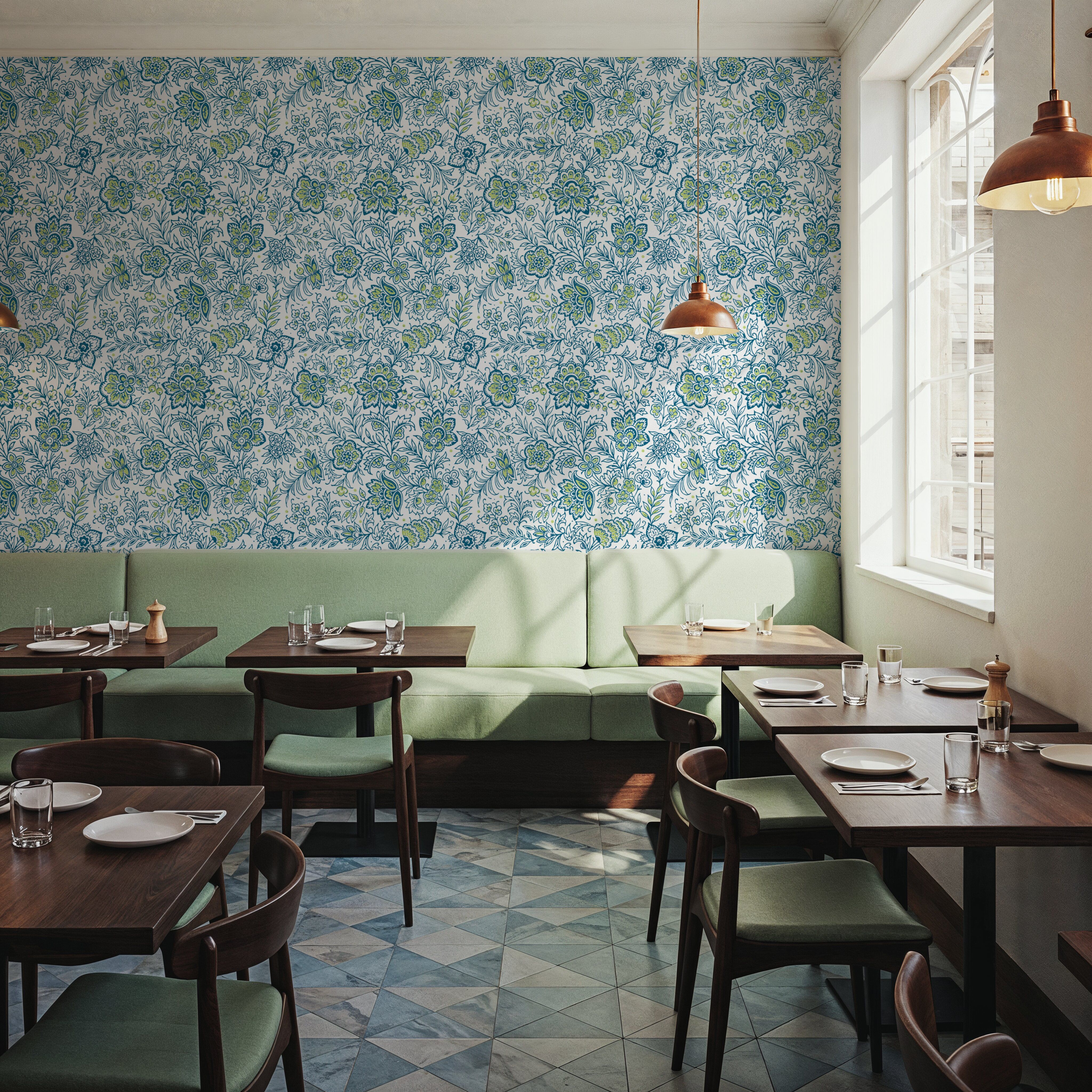 Kala Flowers Blue on White