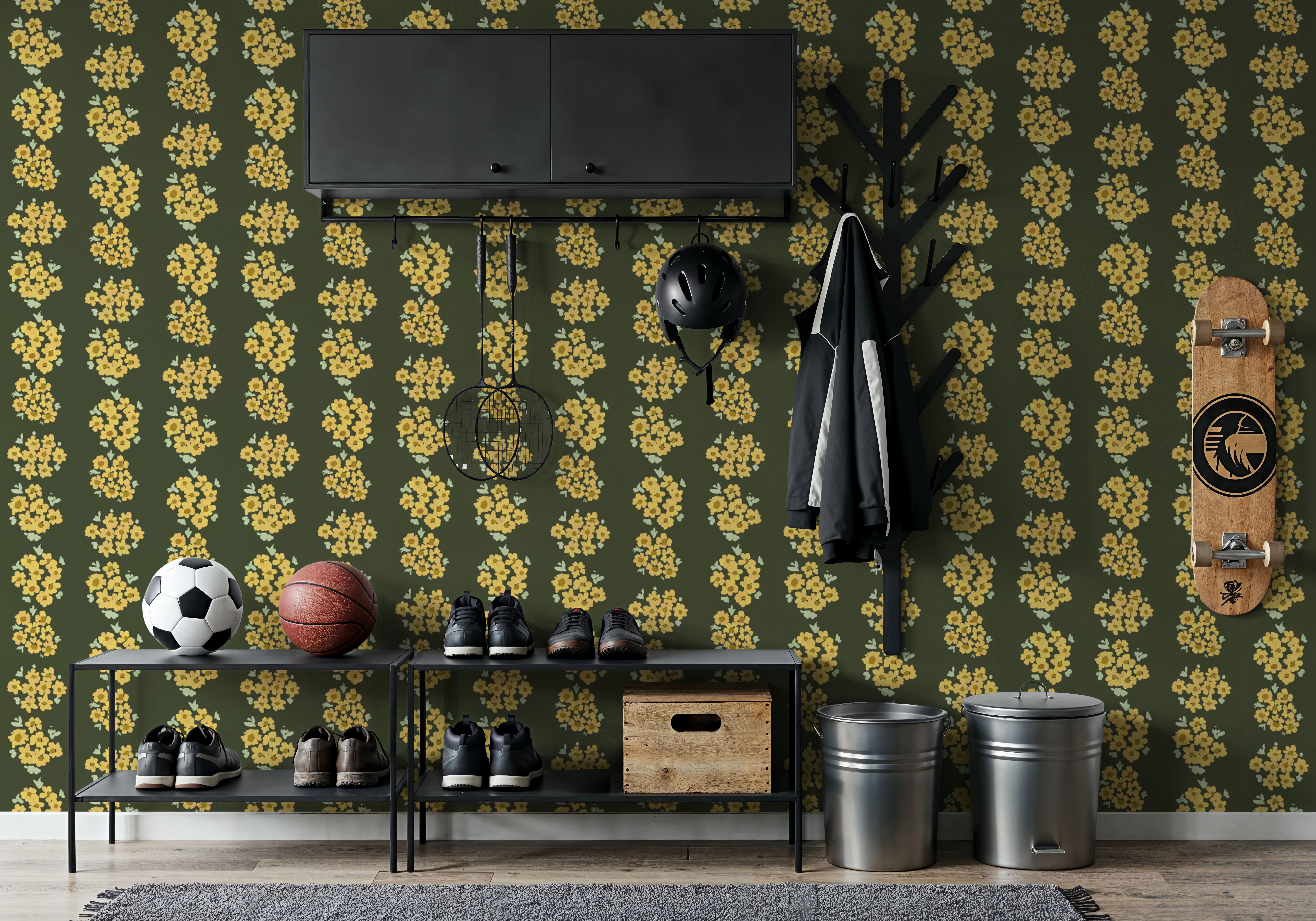 Ditsy Floral Clusters, Avocado Green