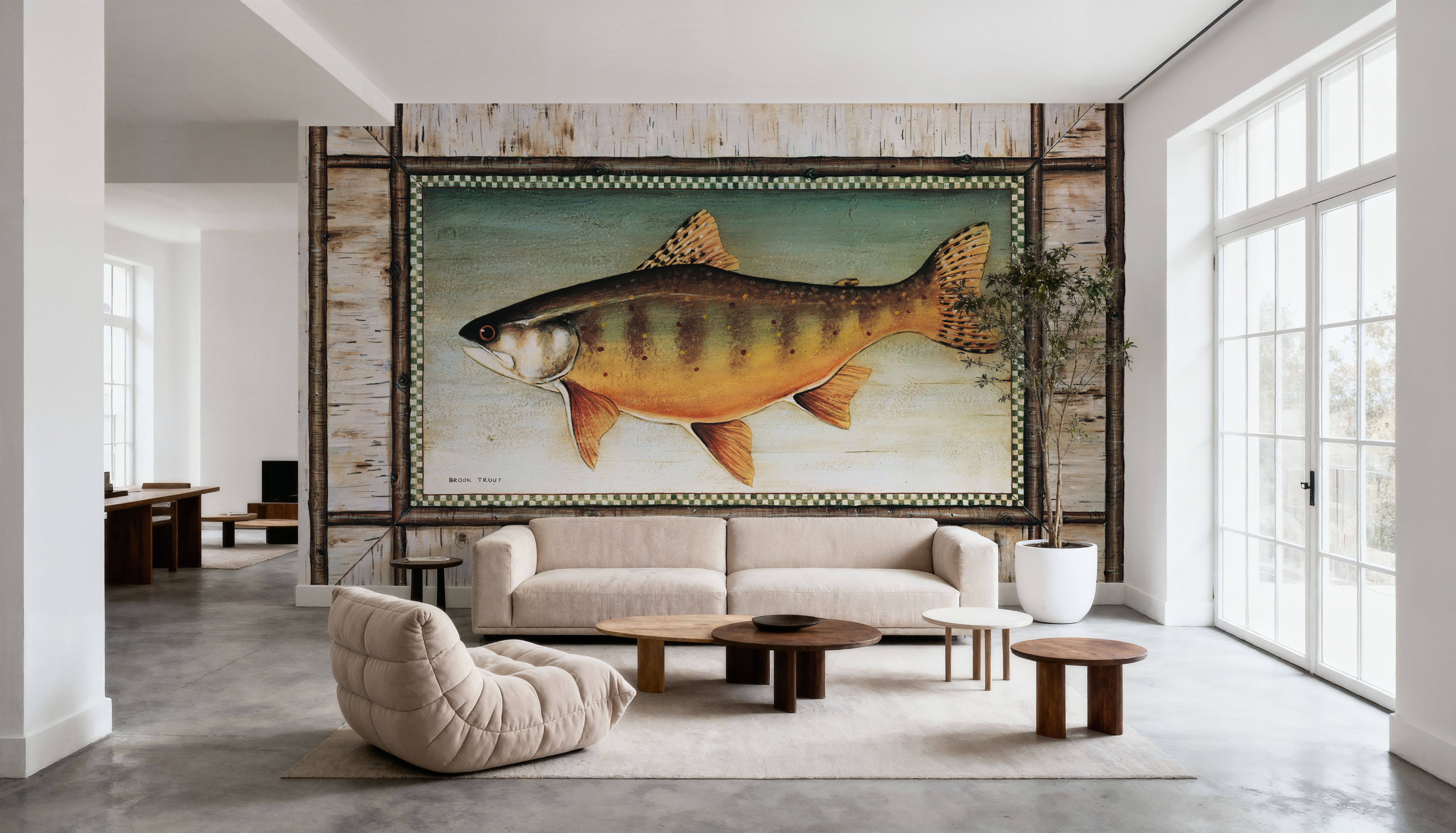 Brook Trout Birch Border