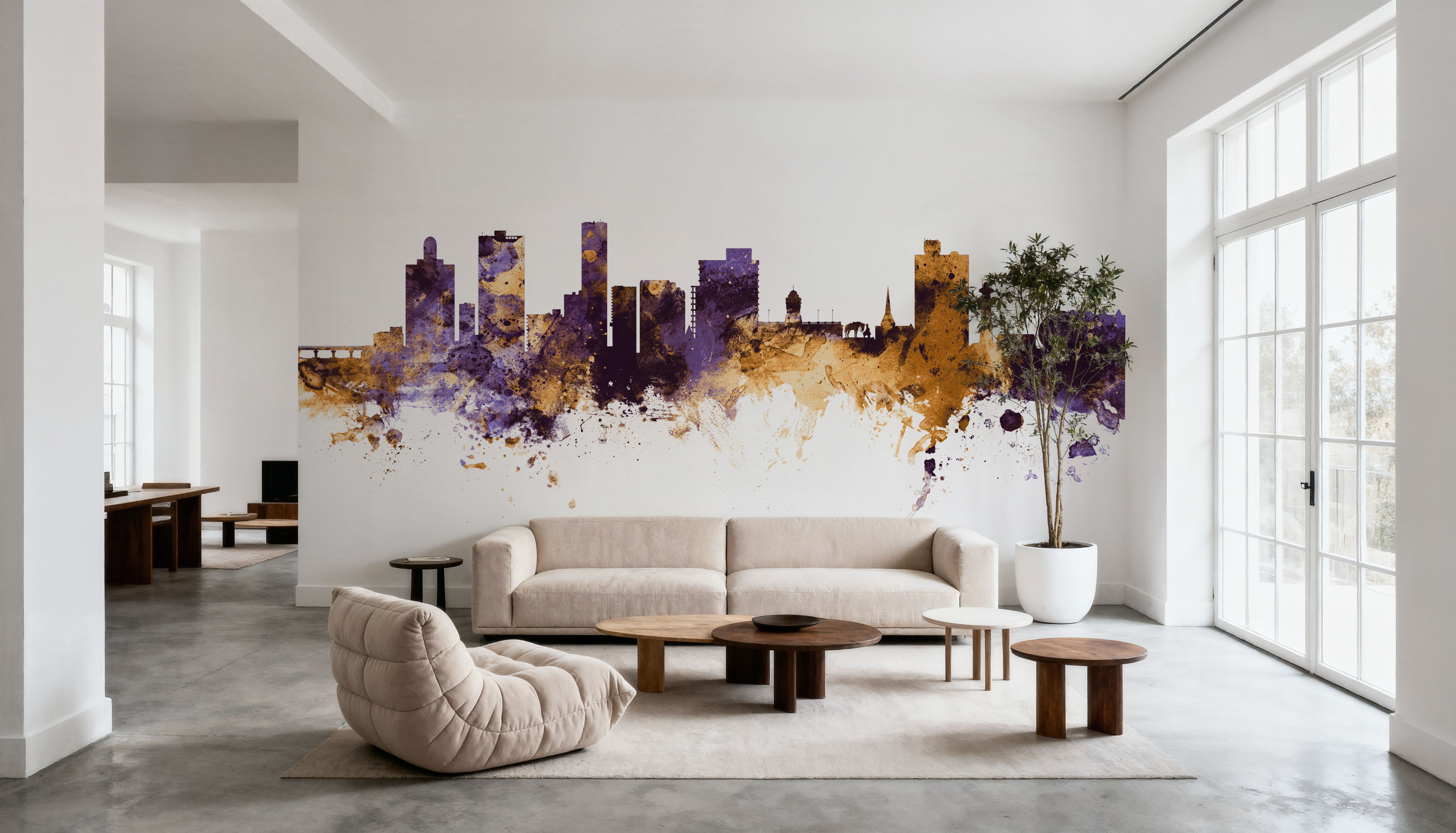 Port Elizabeth South Africa Skyline Purple & Gold