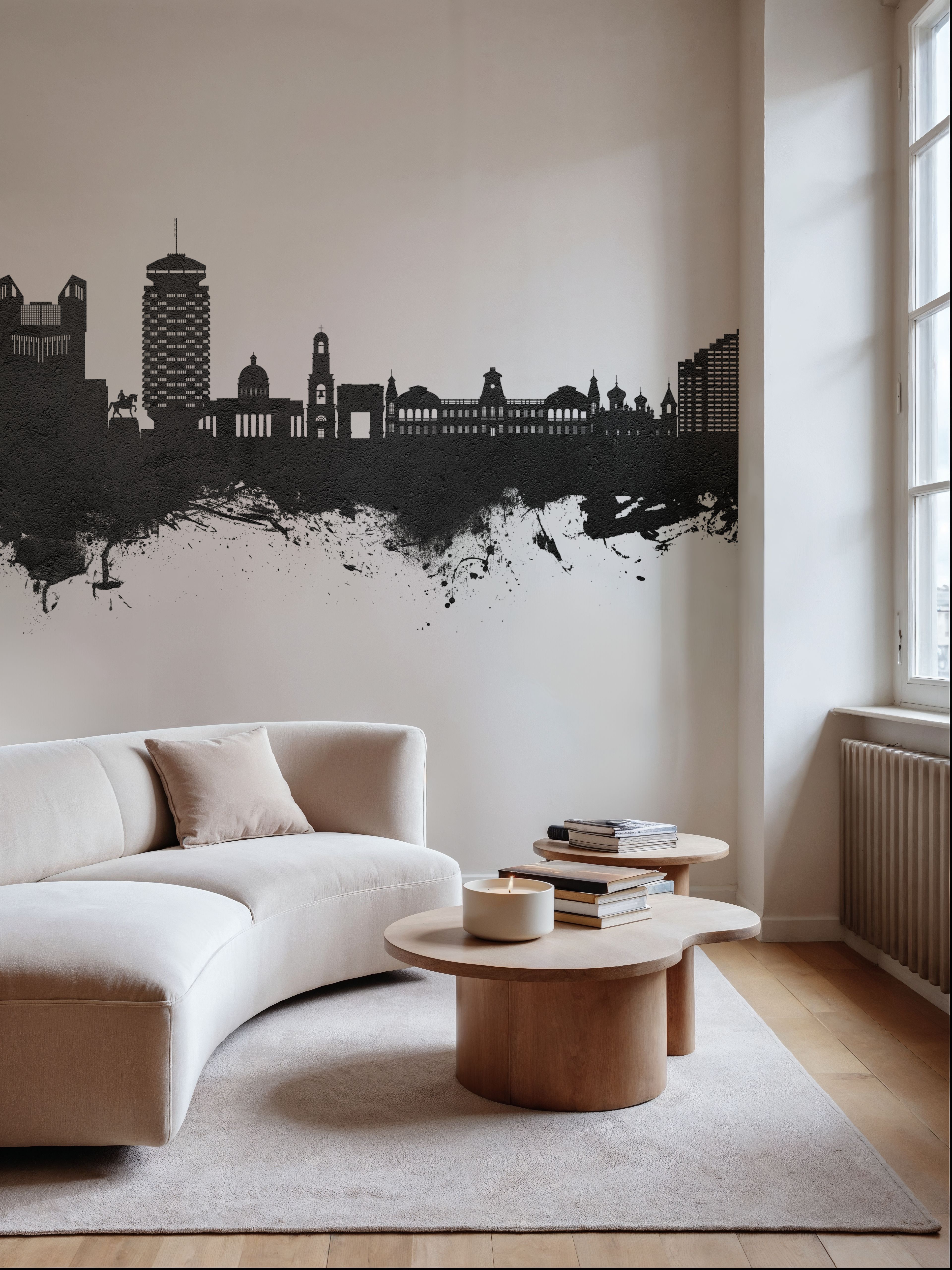 Chisinau Moldova Skyline Black & White