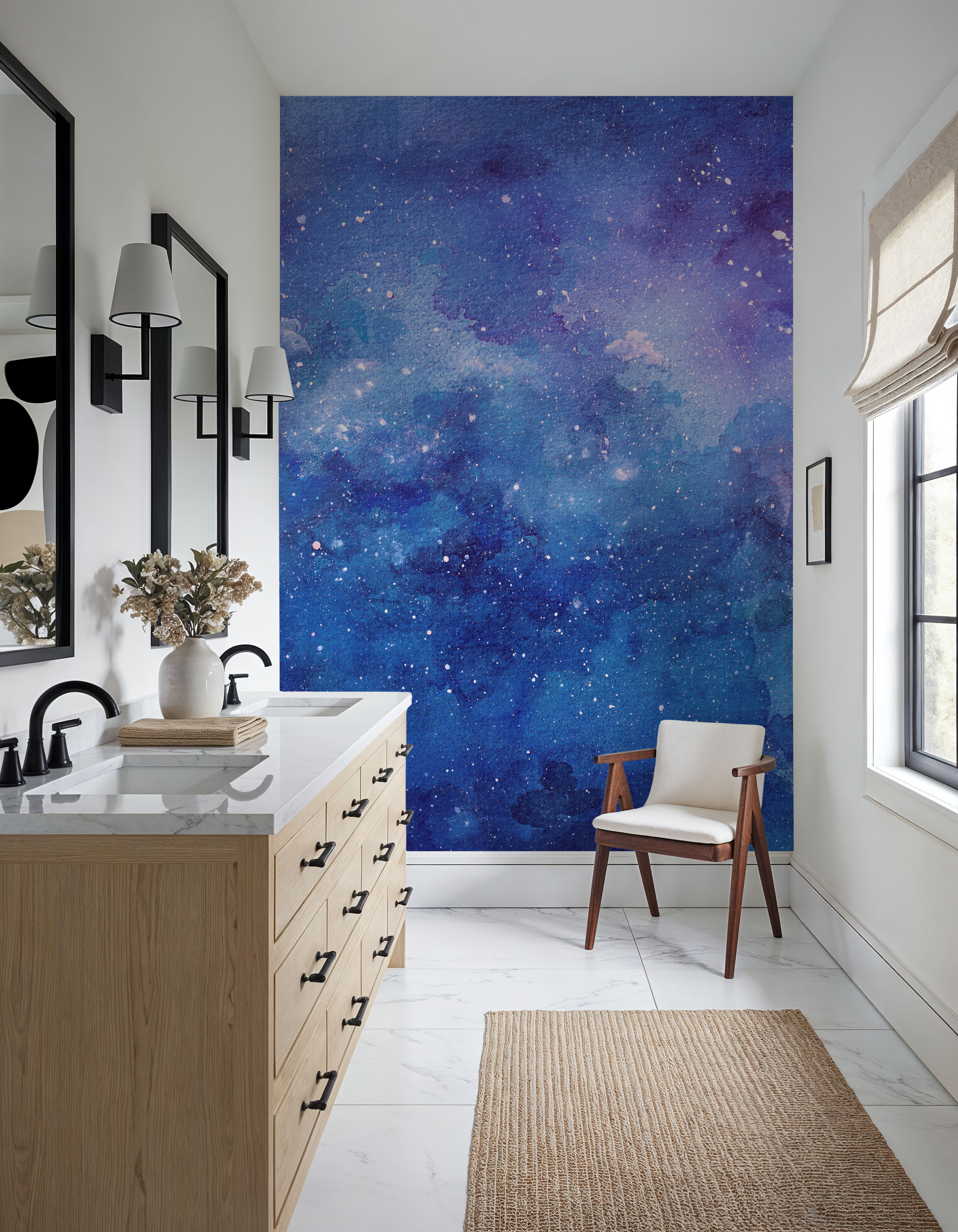 Blue Cosmic, Watercolor