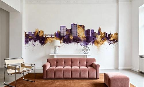 Boise Idaho Skyline Purple & Gold