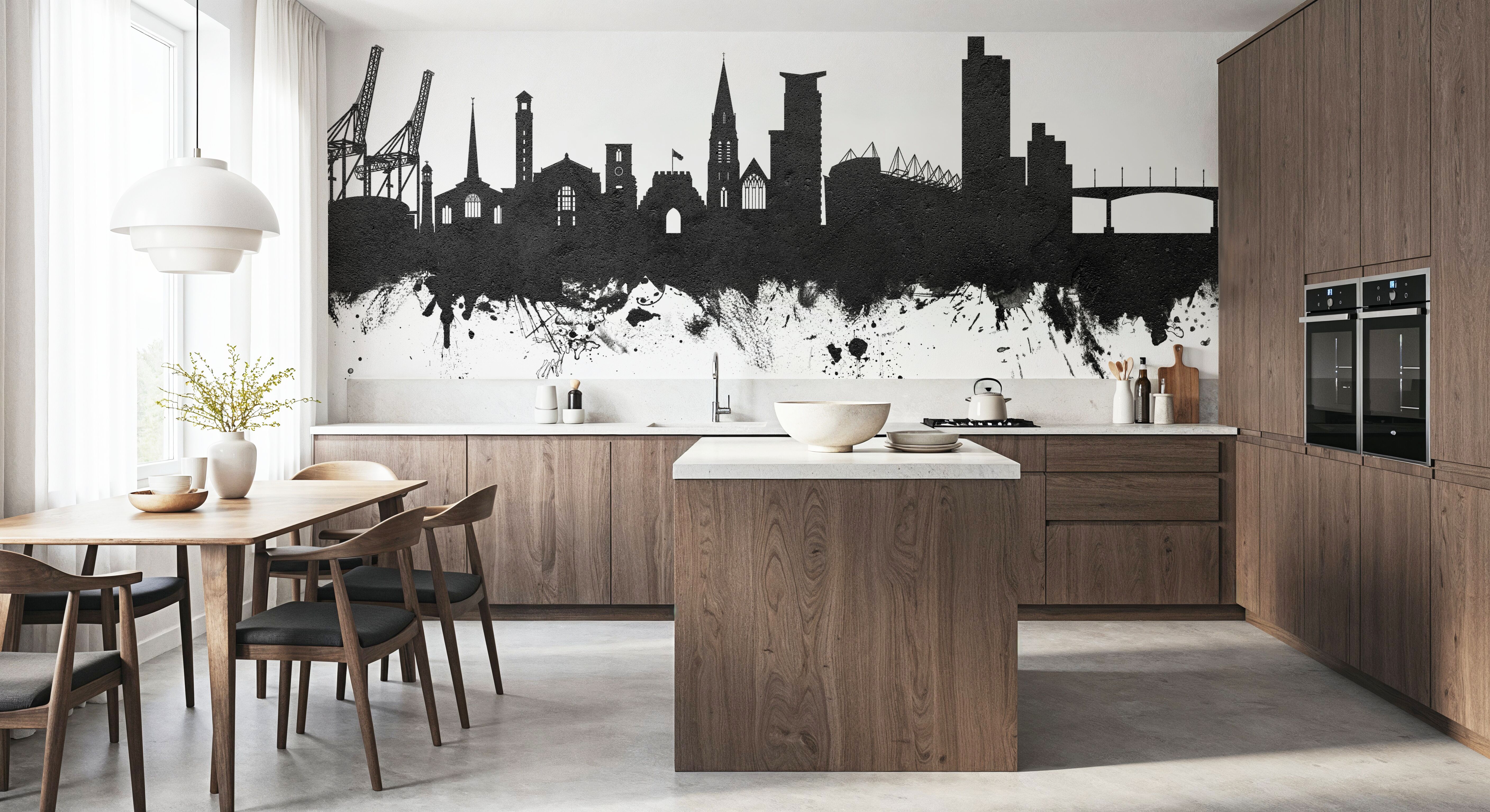 Southampton England Skyline Black & White