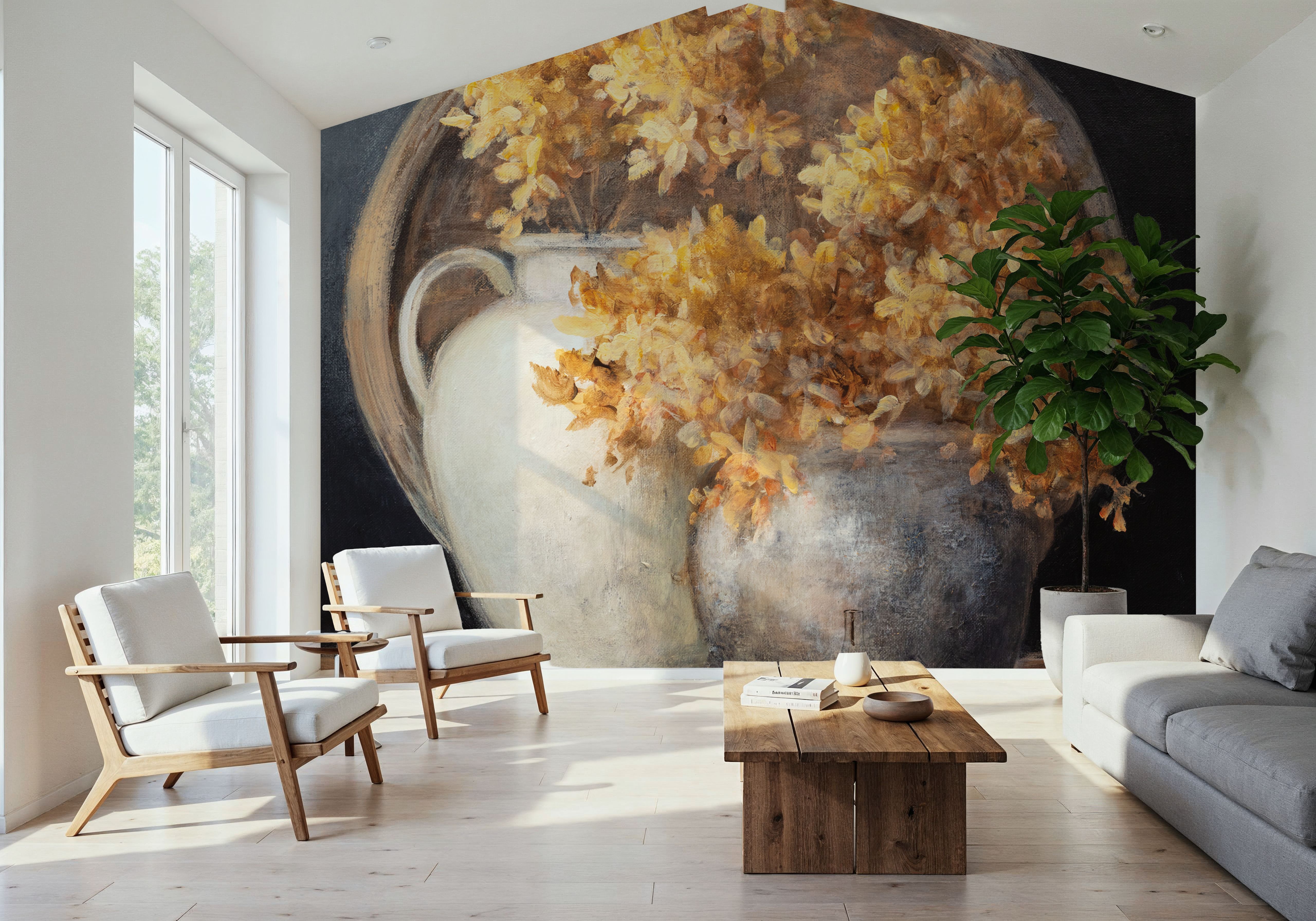 Golden Hydrangeas II, Wallpaper